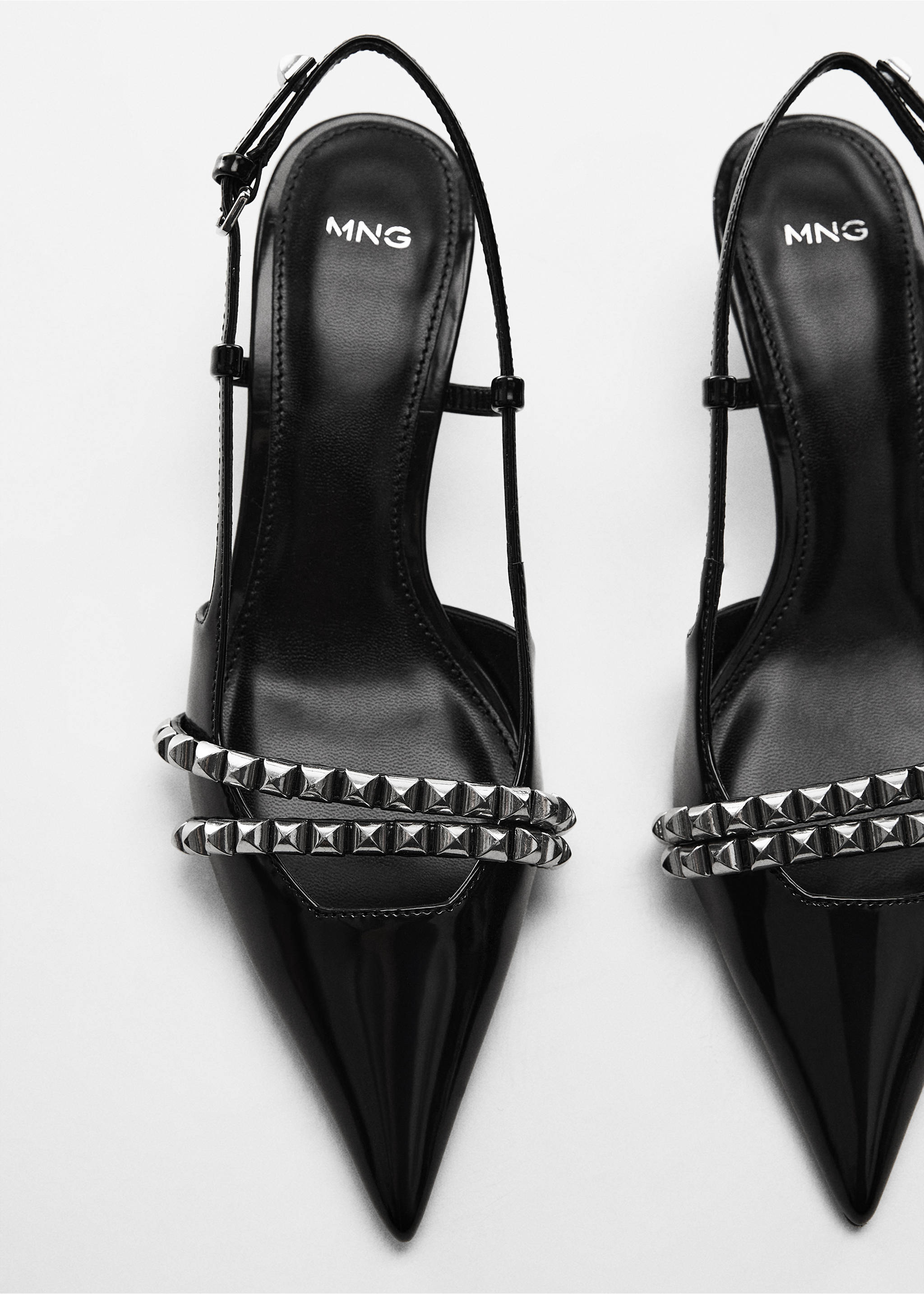 Studded slingback shoes - Details of the article 5, Black. Ref: 67034479-00.