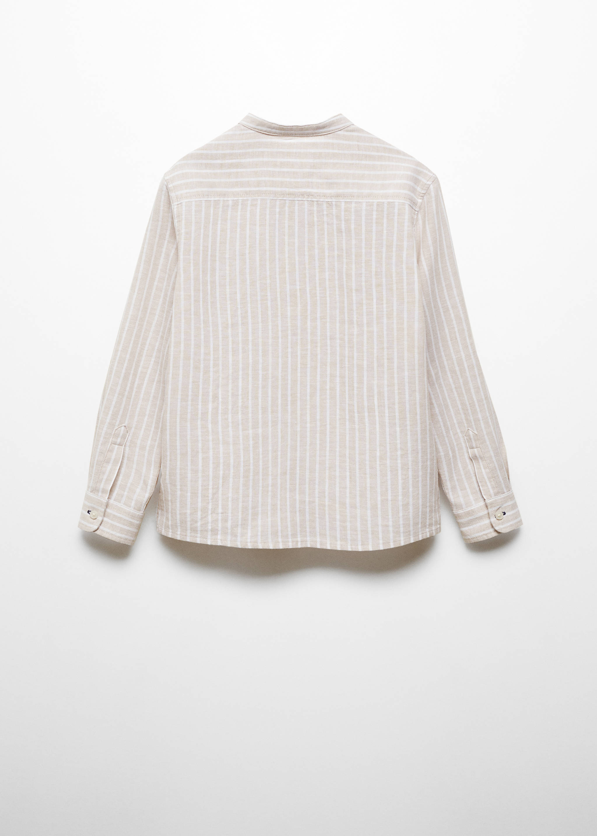 Camisa de linho às riscas com gola de mandarim - Verso do artigo