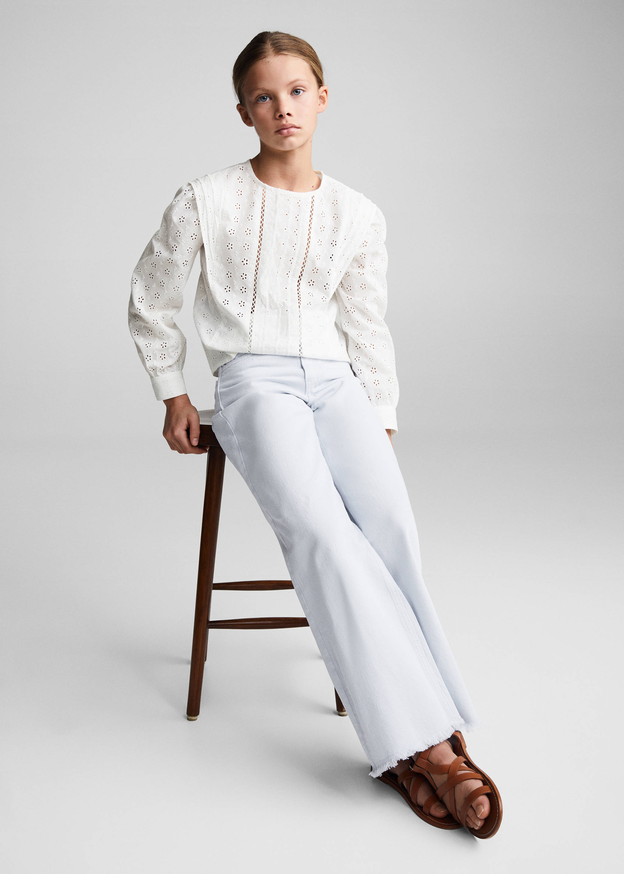 Джинсы wideleg с необработанными краями - Деталь изделия 2