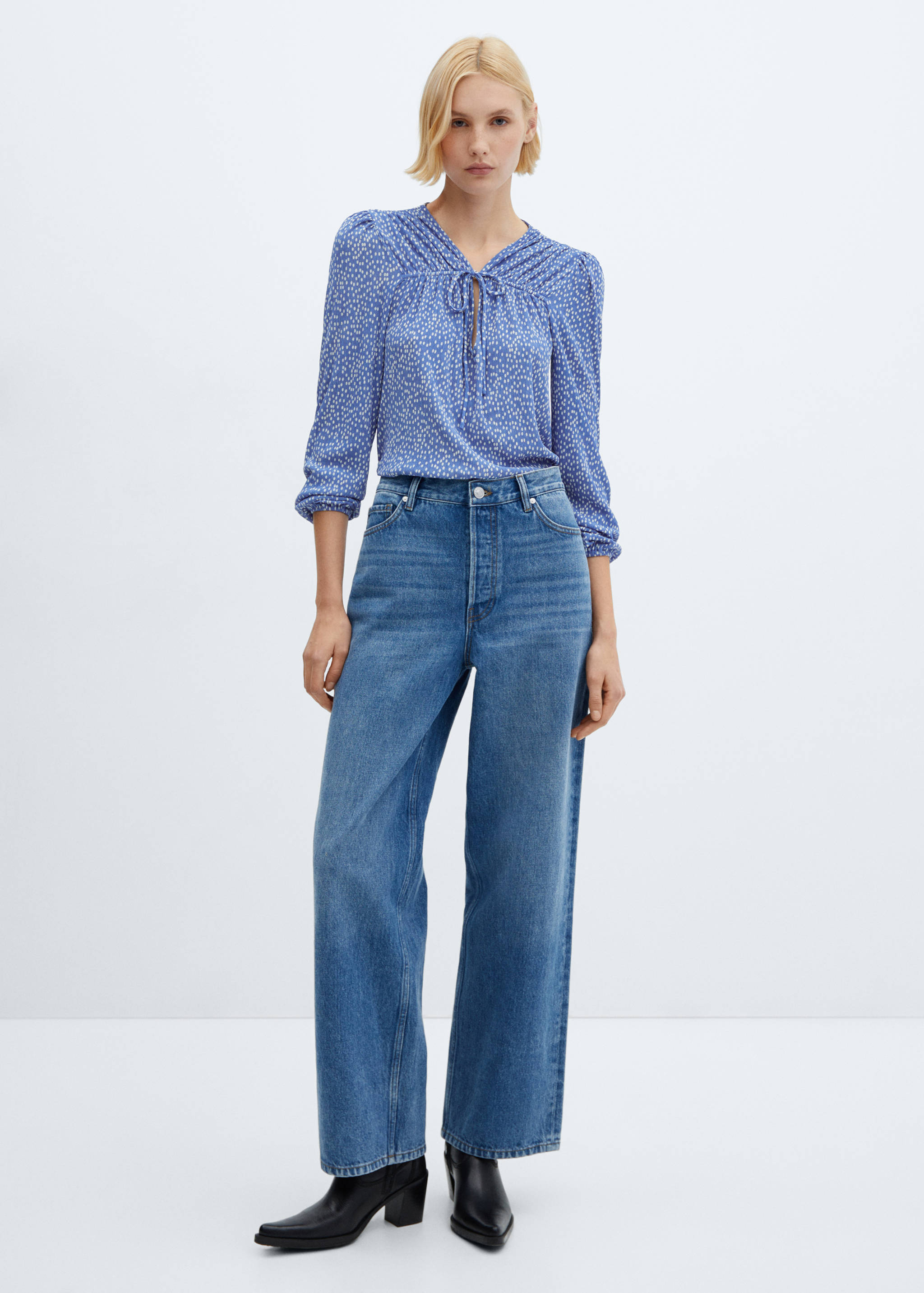 Bow printed blouse - General plane