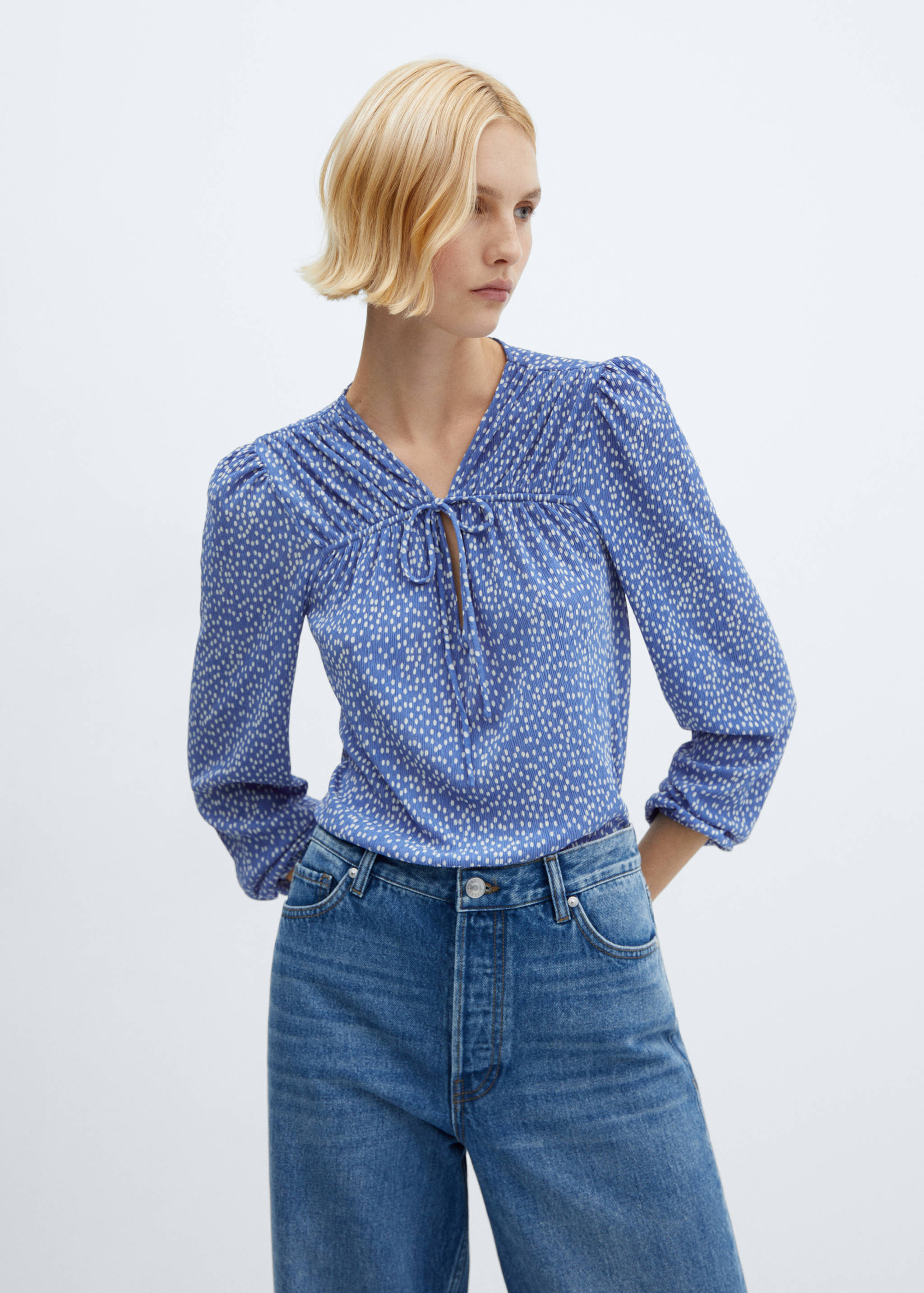 Bow printed blouse - Medium plane