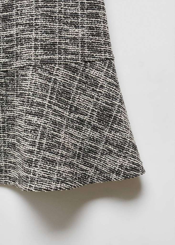Marbled tweed dress — Ecru