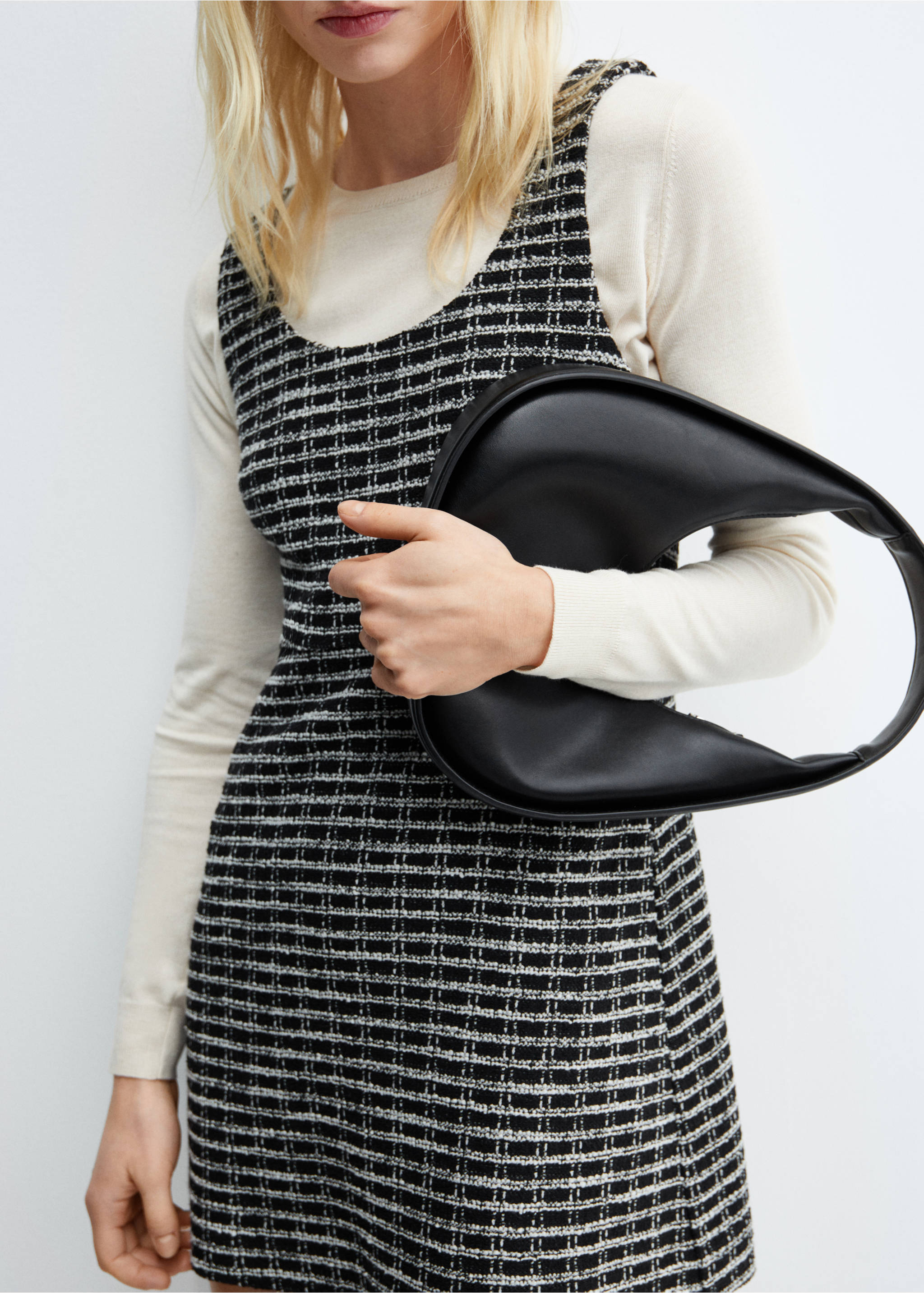 Robe carreaux tweed - Détail de l'article 6, Noir. Ref: 67034791-00.