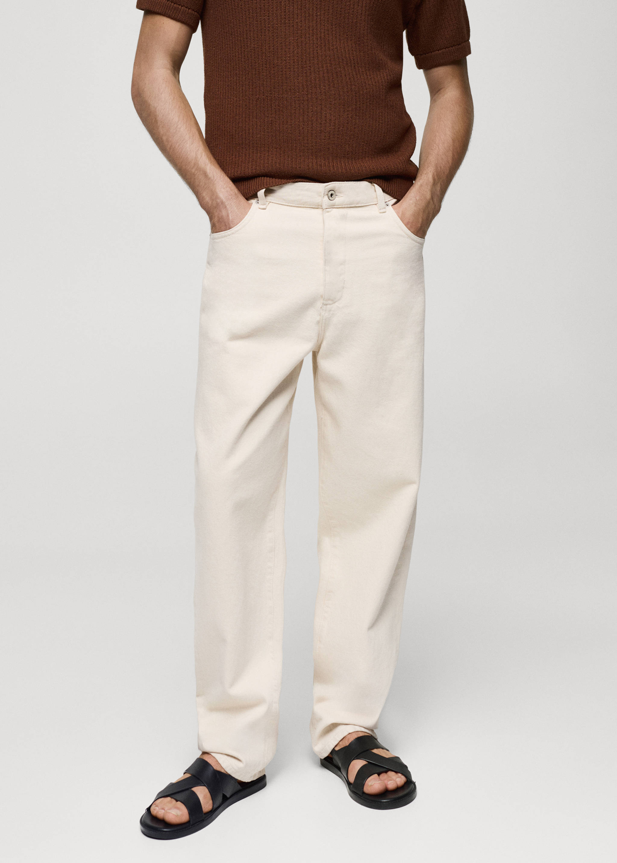 Relaxed-fit cotton jeans - Medium plane