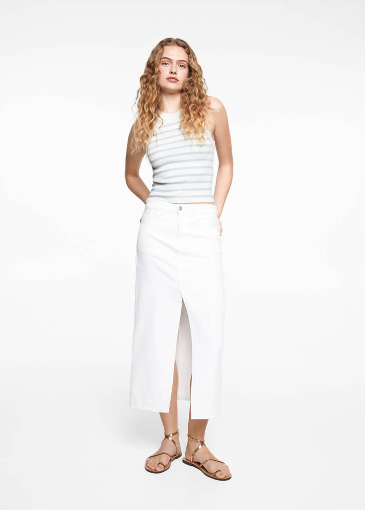 Ribbed top — Sky Blue