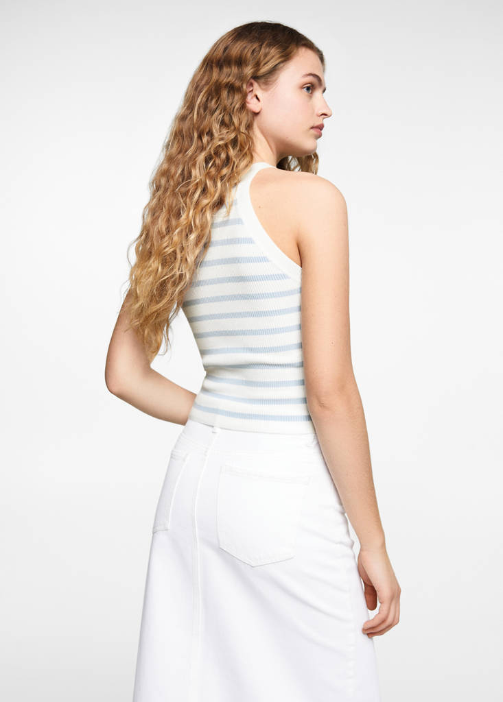 Ribbed top — Sky Blue