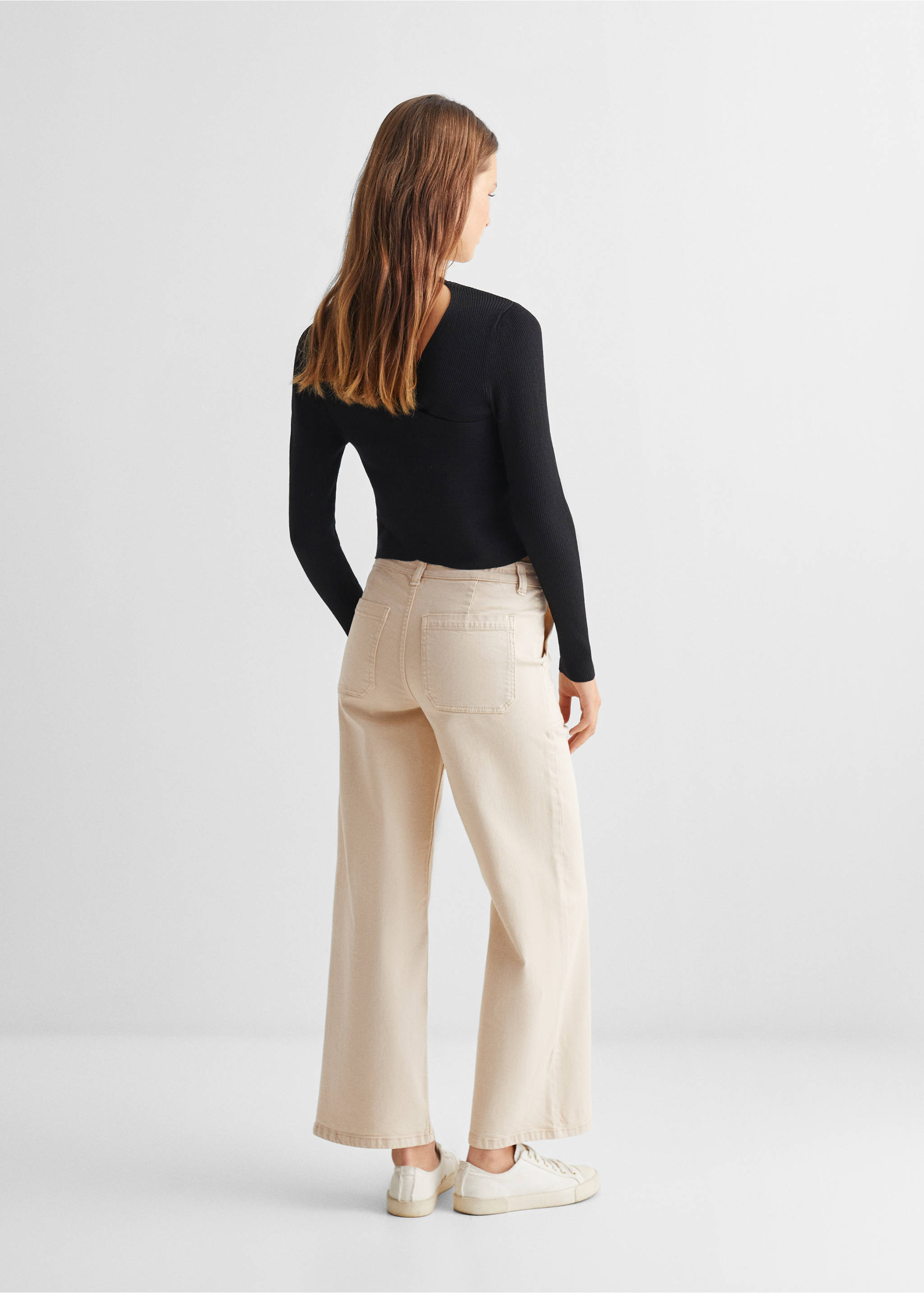 Jupe-culotte poches - Verso de l’article, Beige. Ref: 67035143-00.