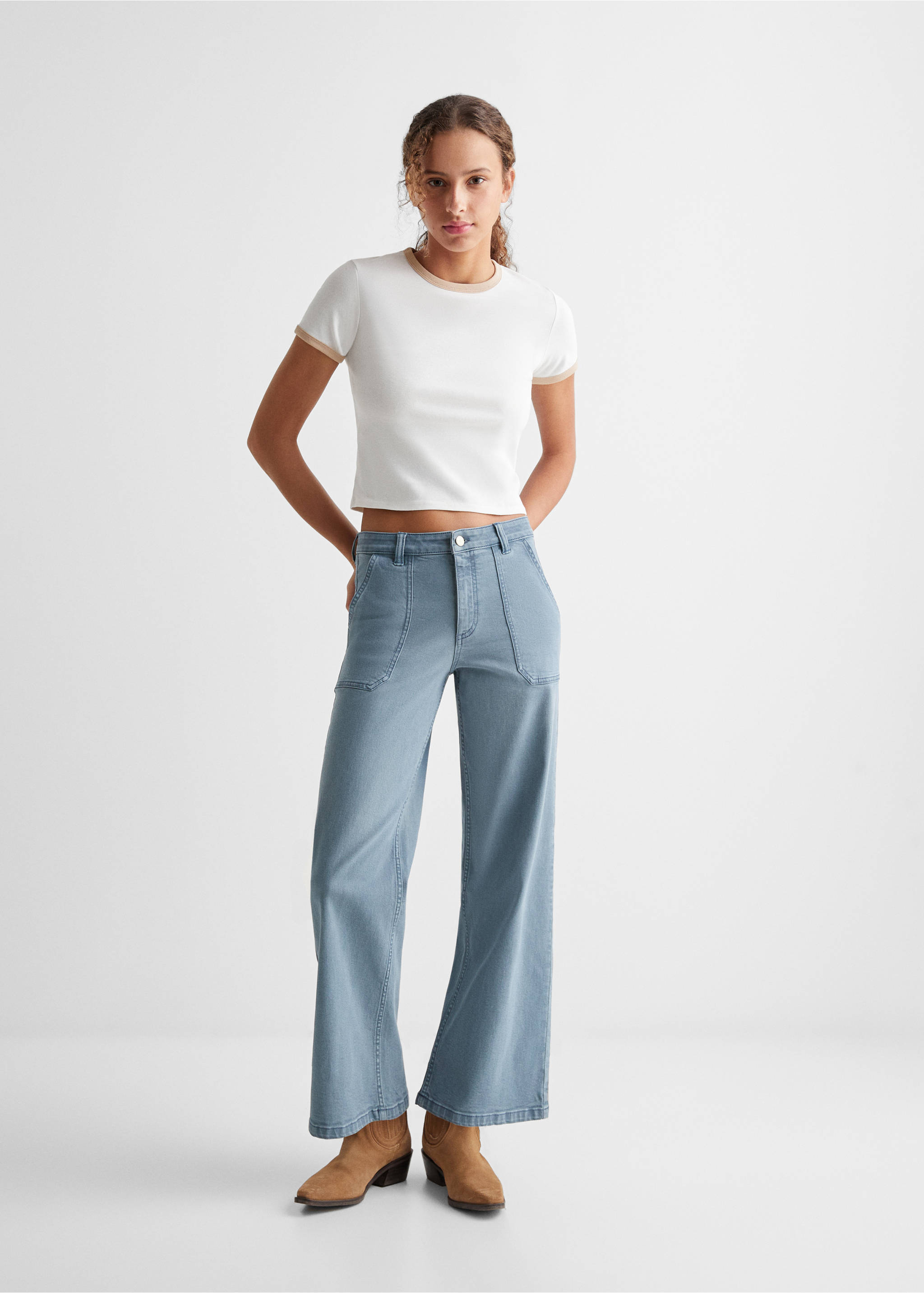 Culotte trousers with pockets - General plane, Blue. Ref: 67035143-00.