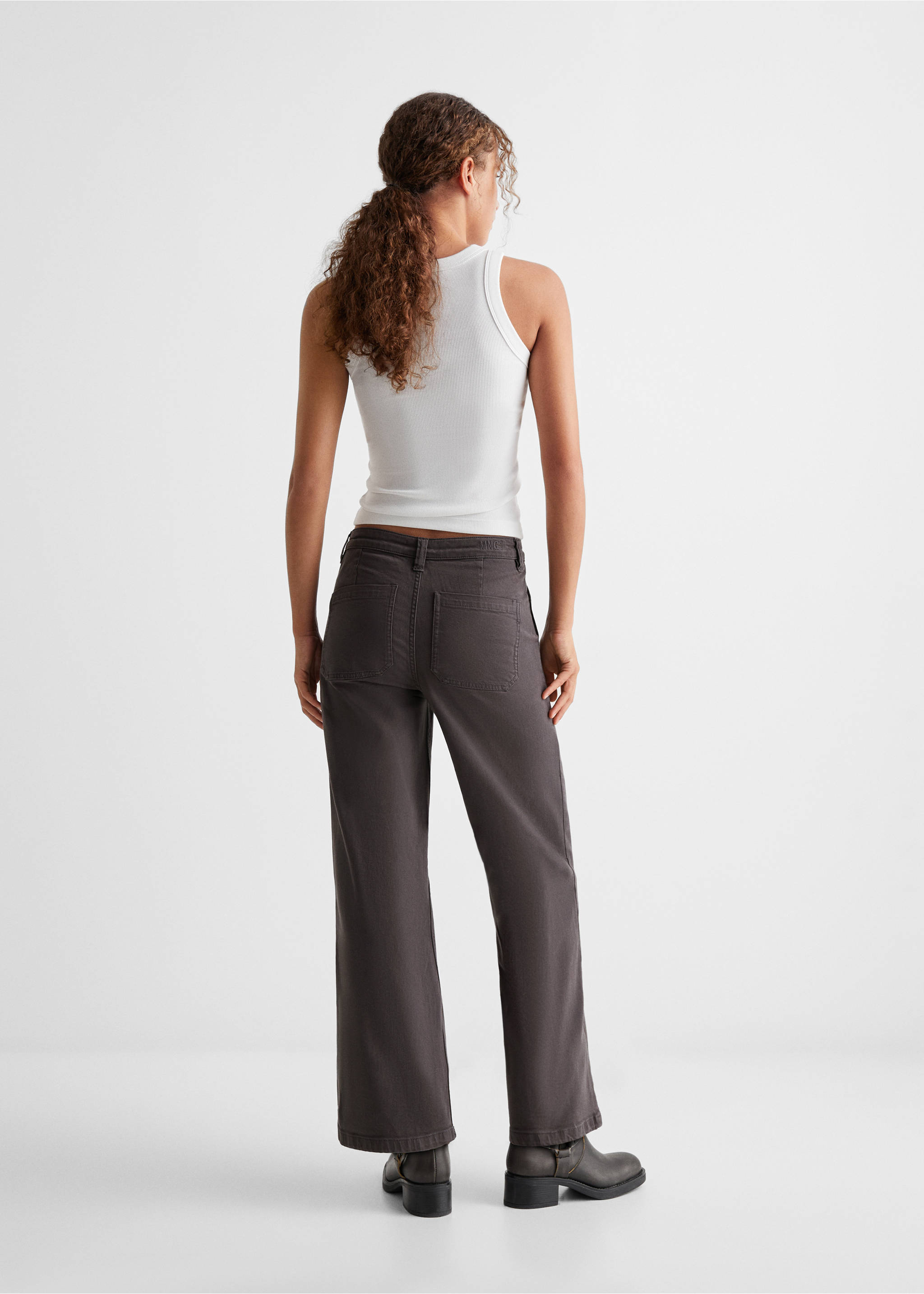 Pantalón culotte bolsillos - Reverso del artículo, Gris antracita. Ref: 67035143-00.