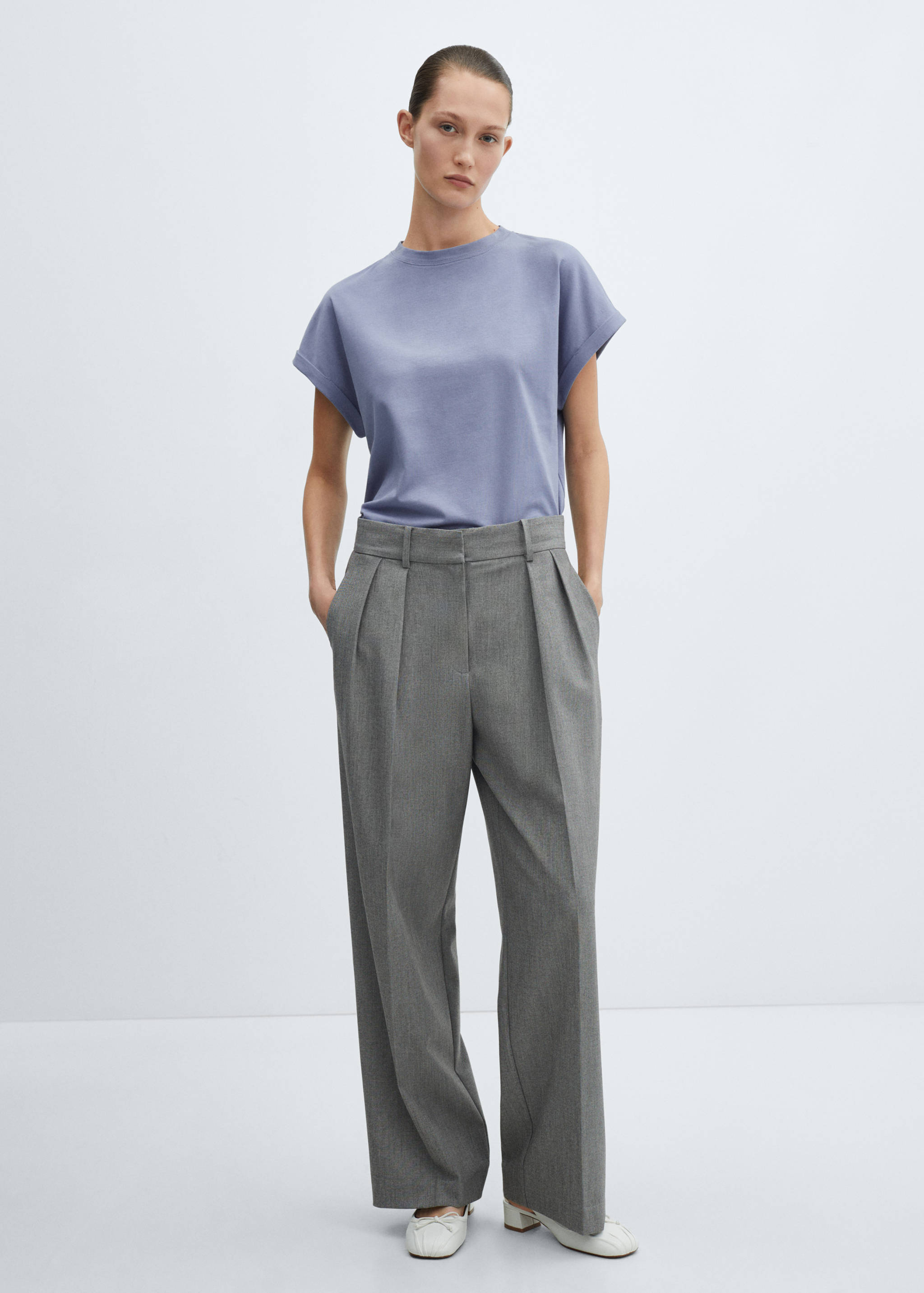 Rounded neck cotton t-shirt - General plane