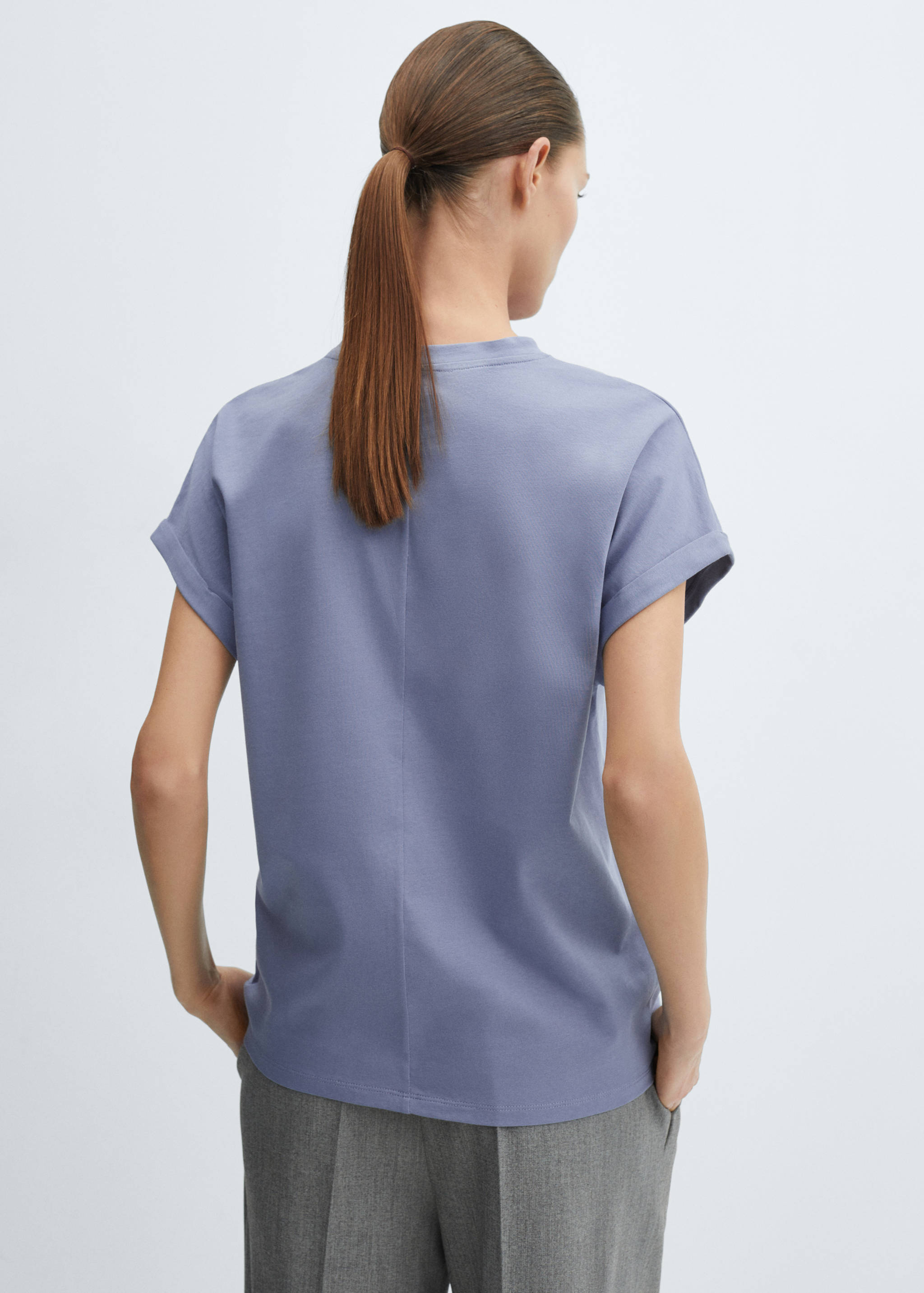 Rounded neck cotton t-shirt - Reverse of the article
