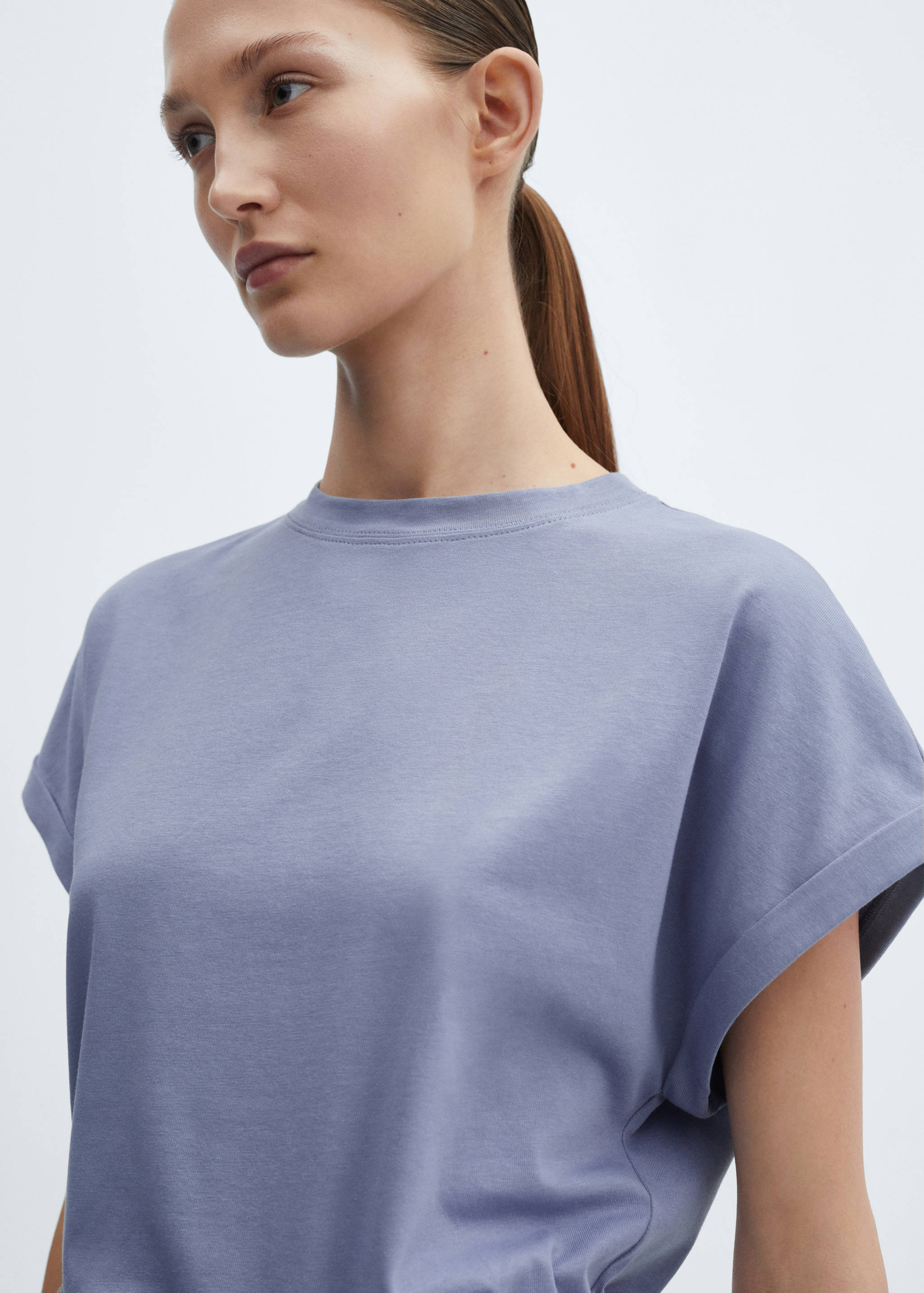 Rounded neck cotton t-shirt - Details of the article 1