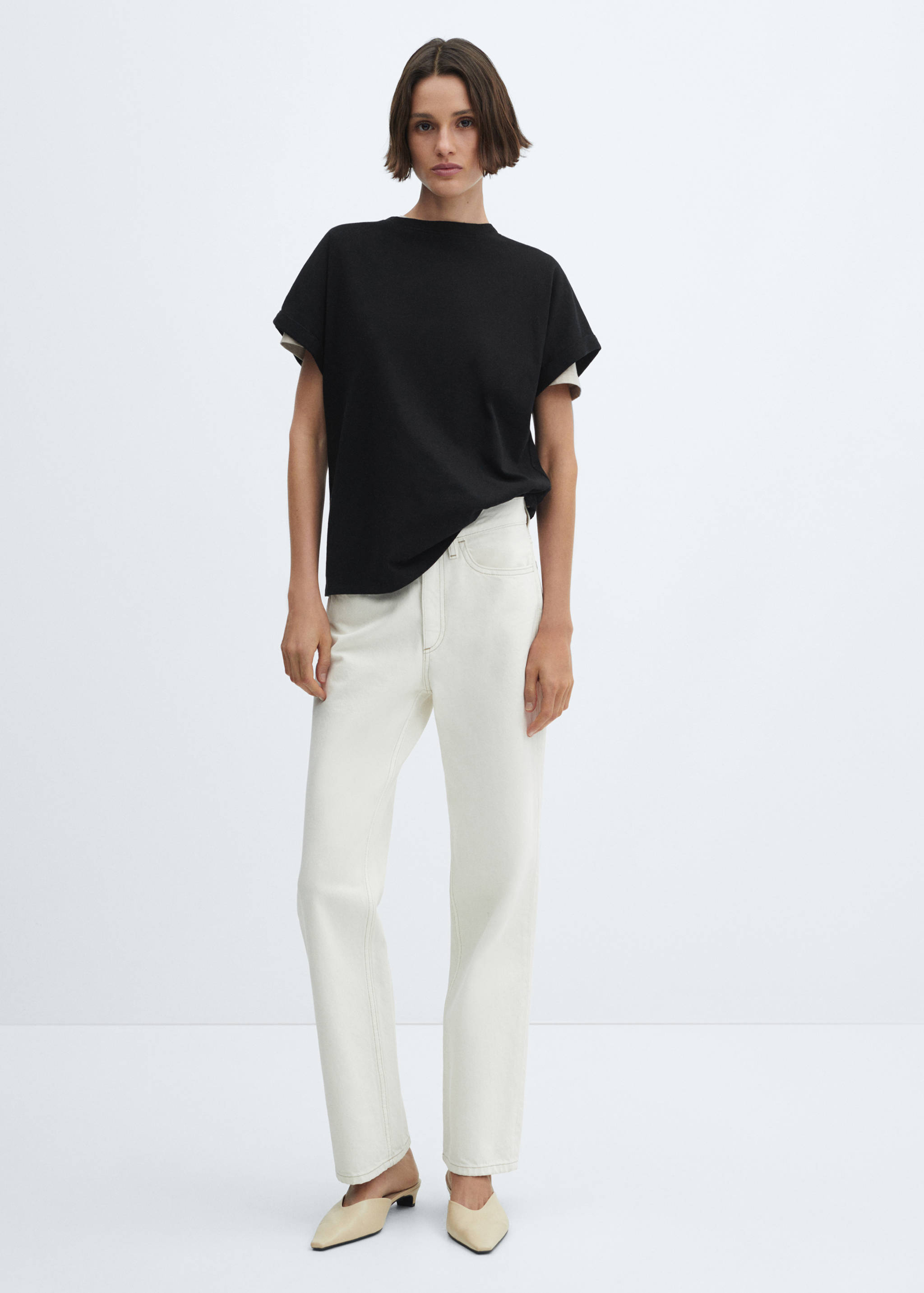 Rounded neck cotton t-shirt - General plane