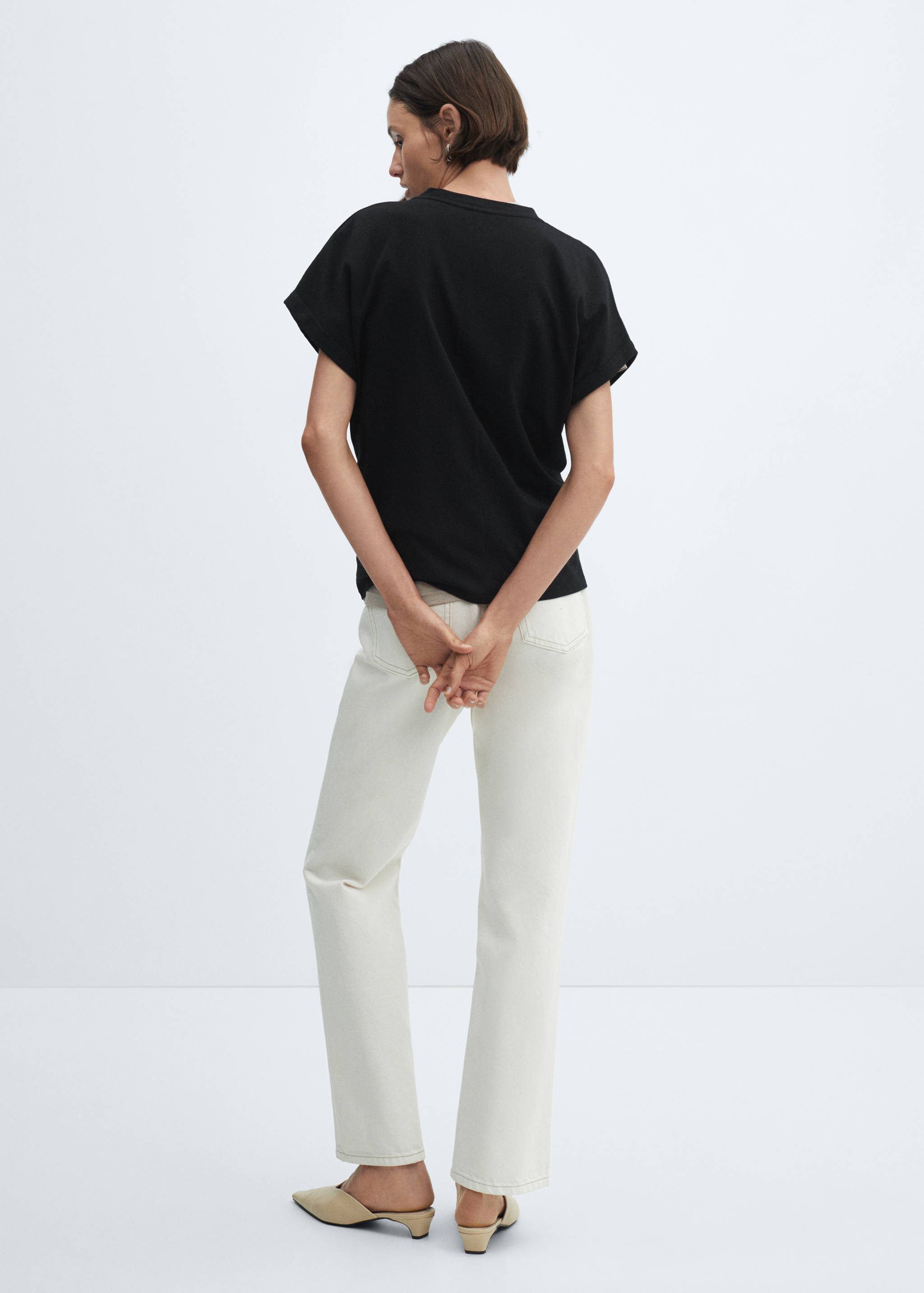 Rounded neck cotton t-shirt - Reverse of the article