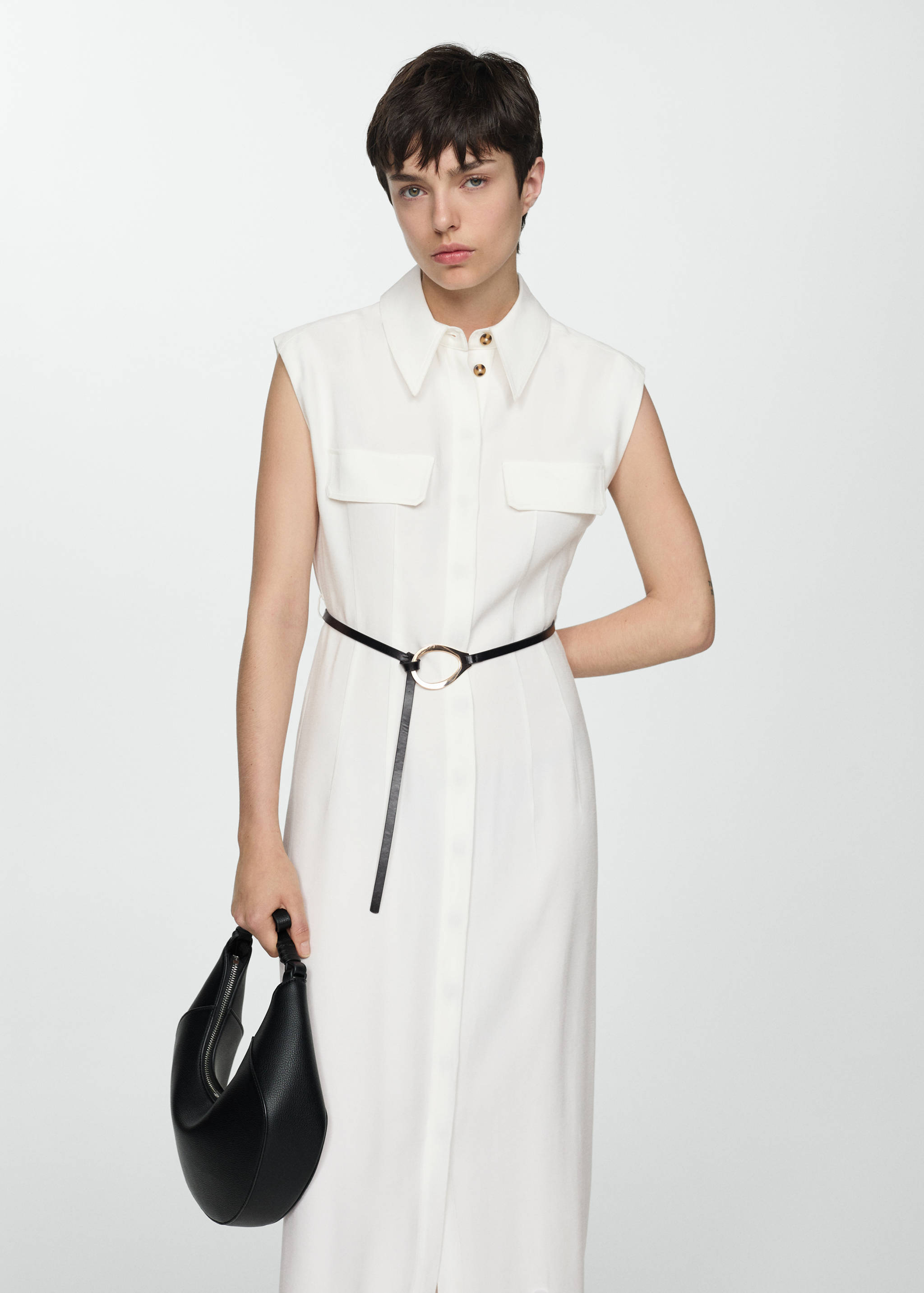 Belt shirt dress - Medium plane