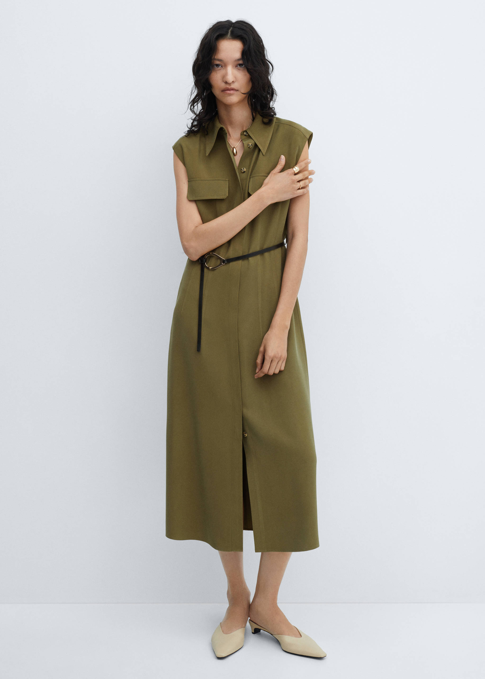Belt shirt dress - General plane