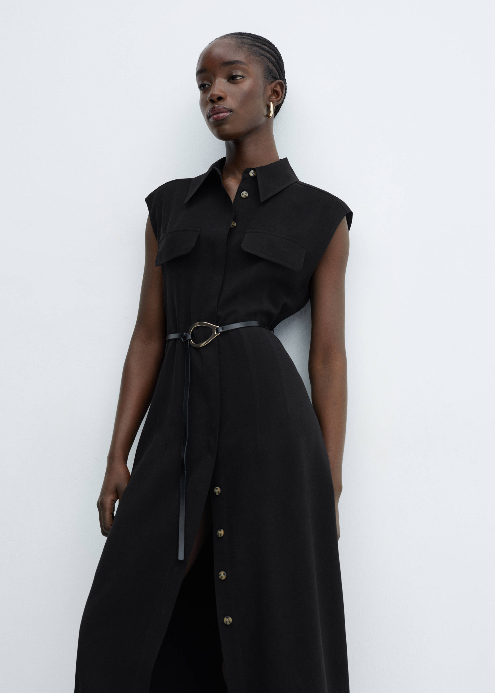 Belt shirt dress - Medium plane