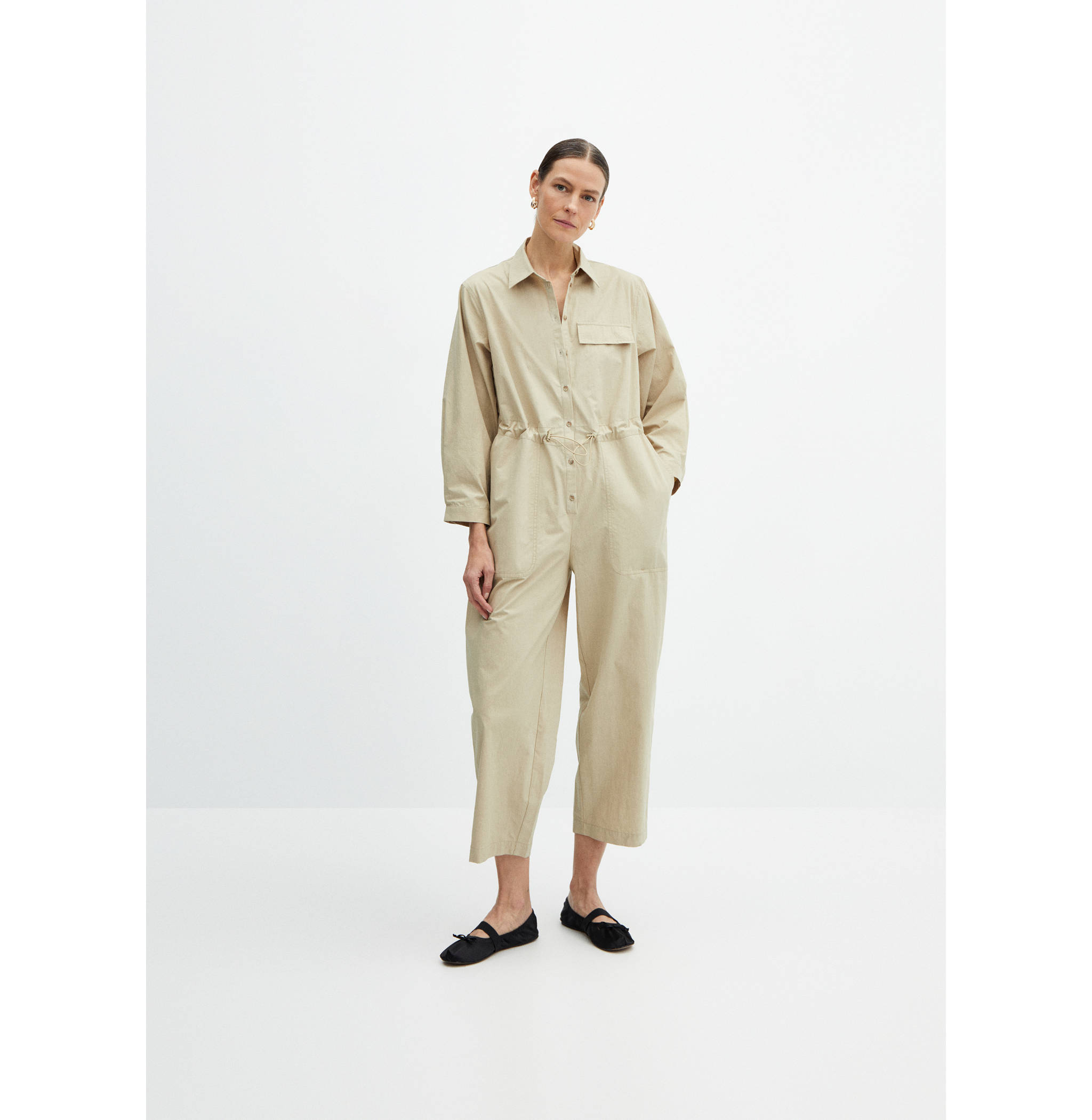 Buttoned long jumpsuit - General plane