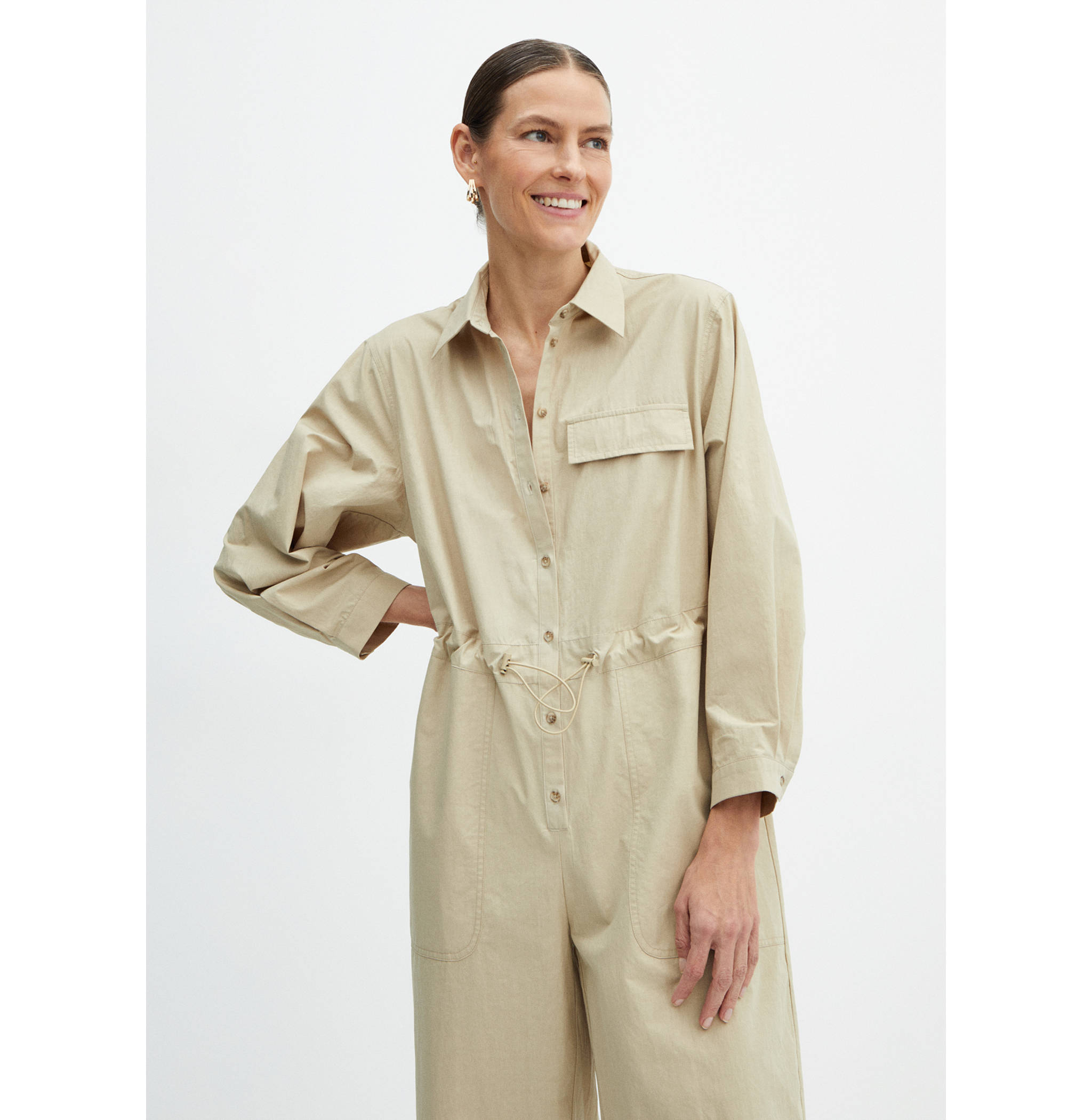 Buttoned long jumpsuit - Medium plane