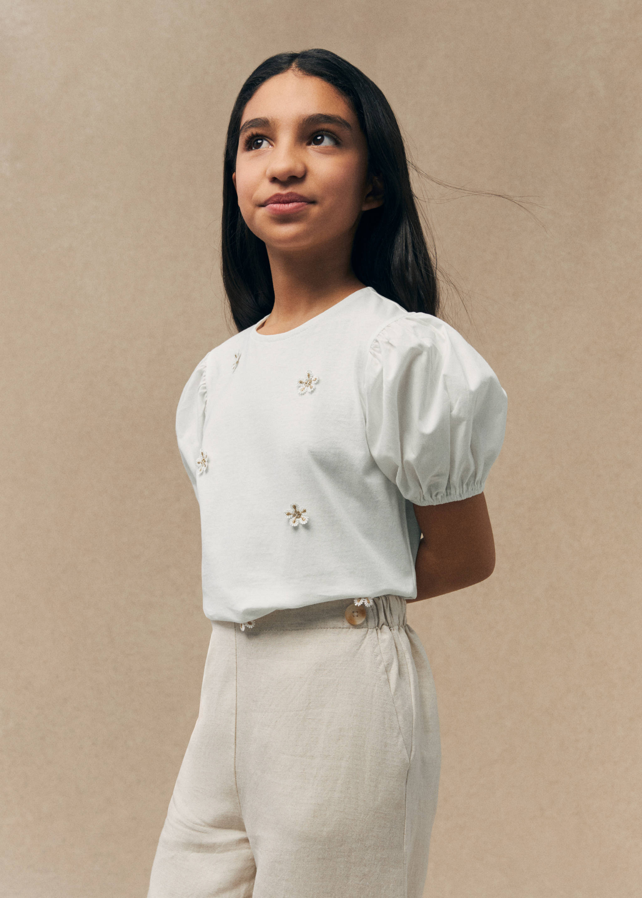 Linen trousers with buttons - Medium plane