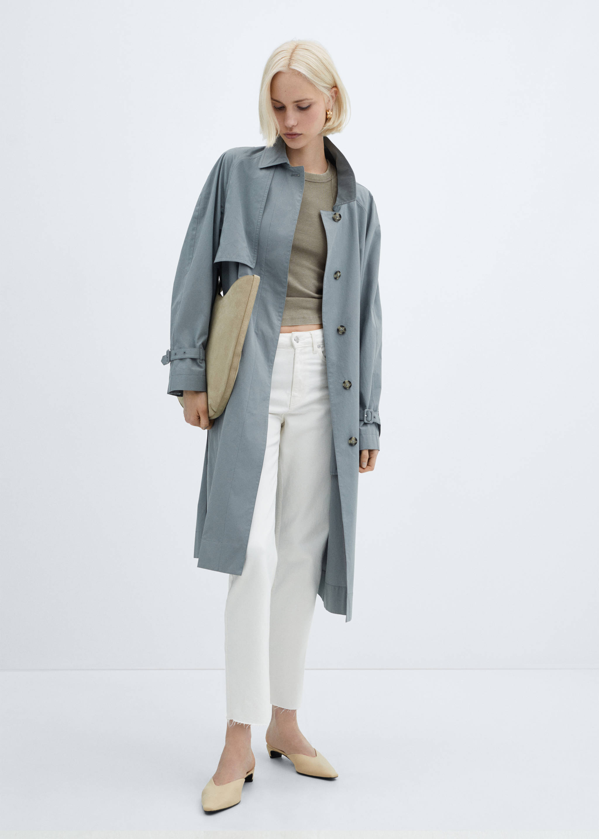 Топ с застиранным эффектом в рубчик из хлопка - Общий план