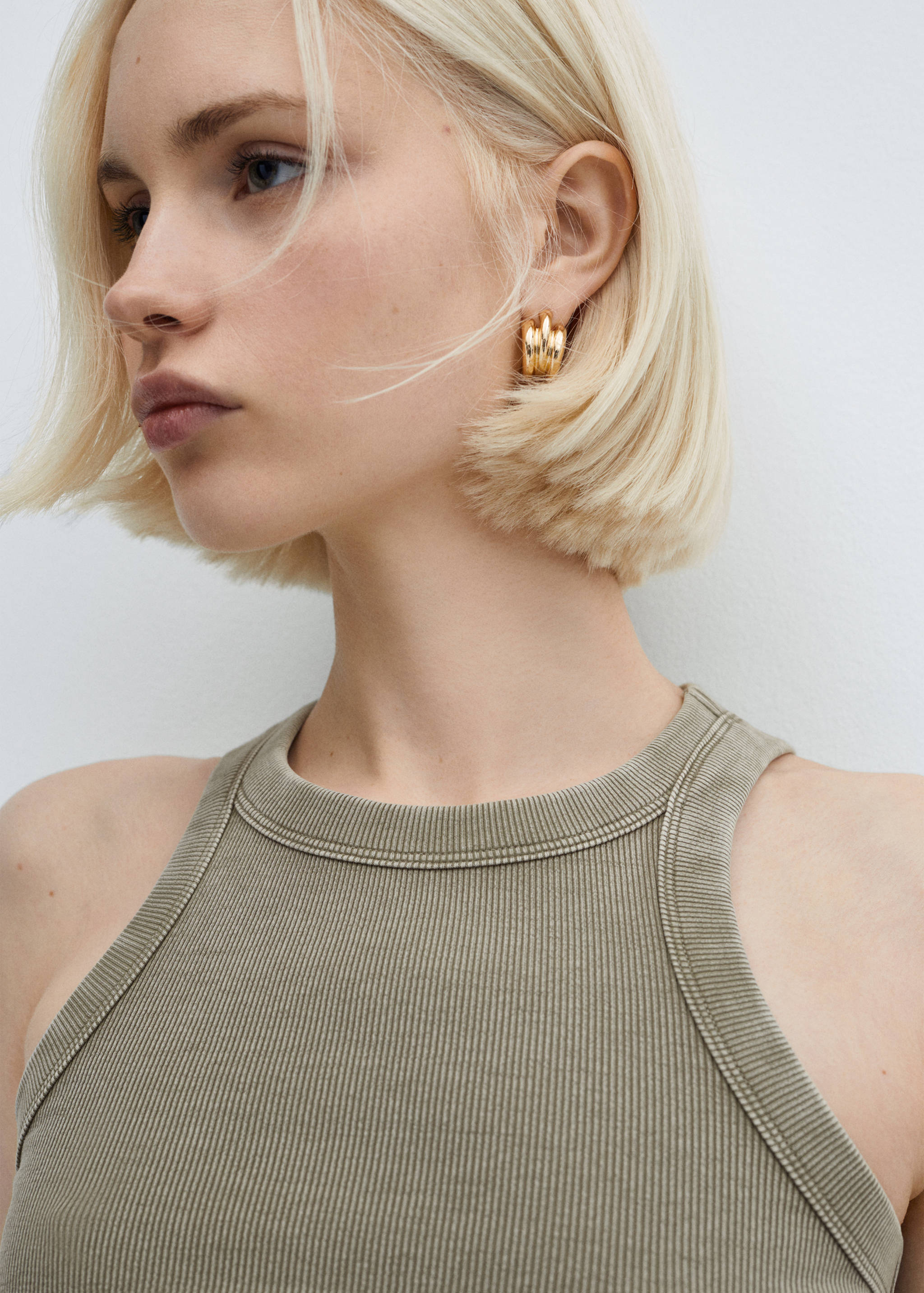 Топ с застиранным эффектом в рубчик из хлопка - Деталь изделия 1