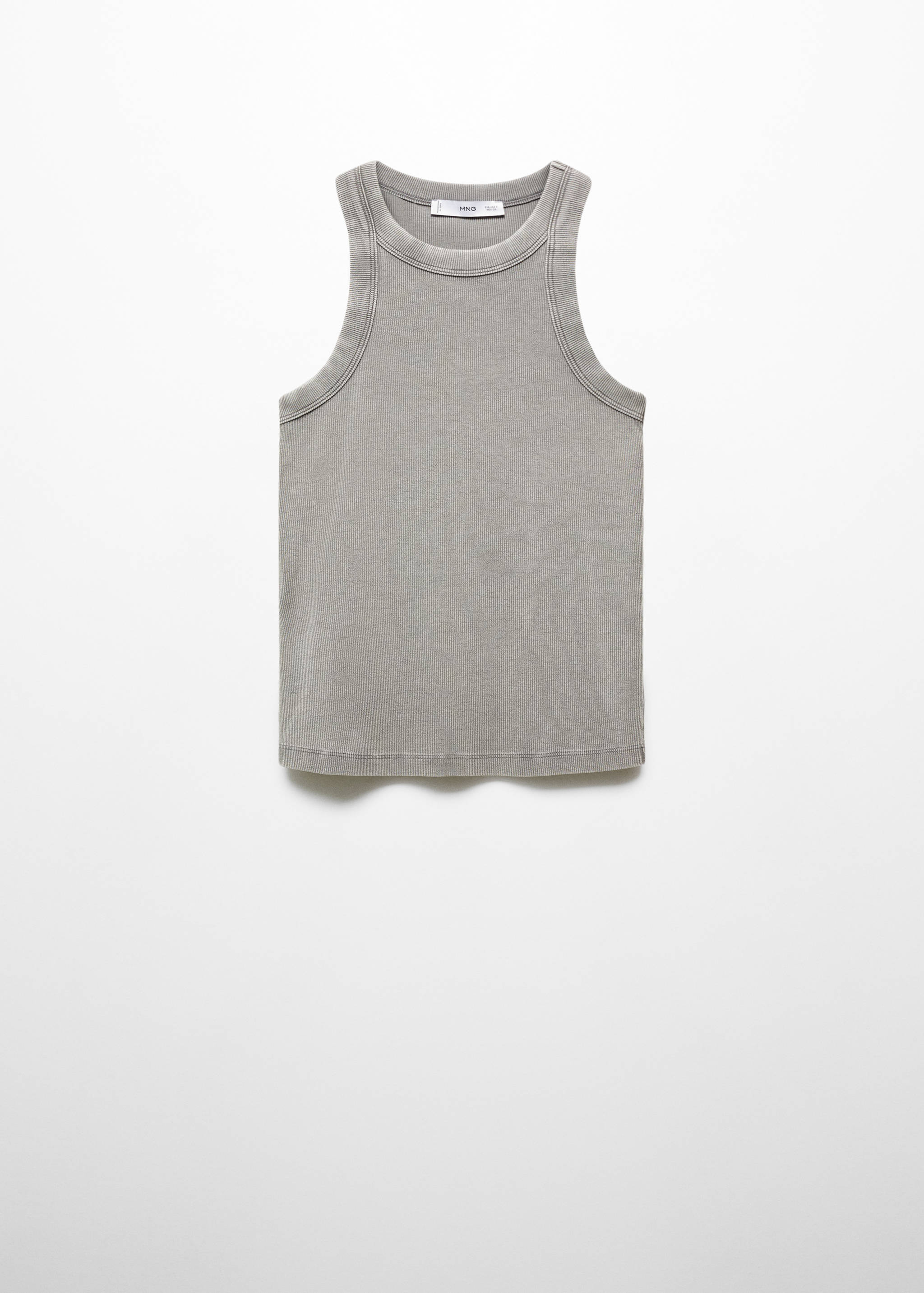 Топ с застиранным эффектом в рубчик из хлопка - Изделие без модели