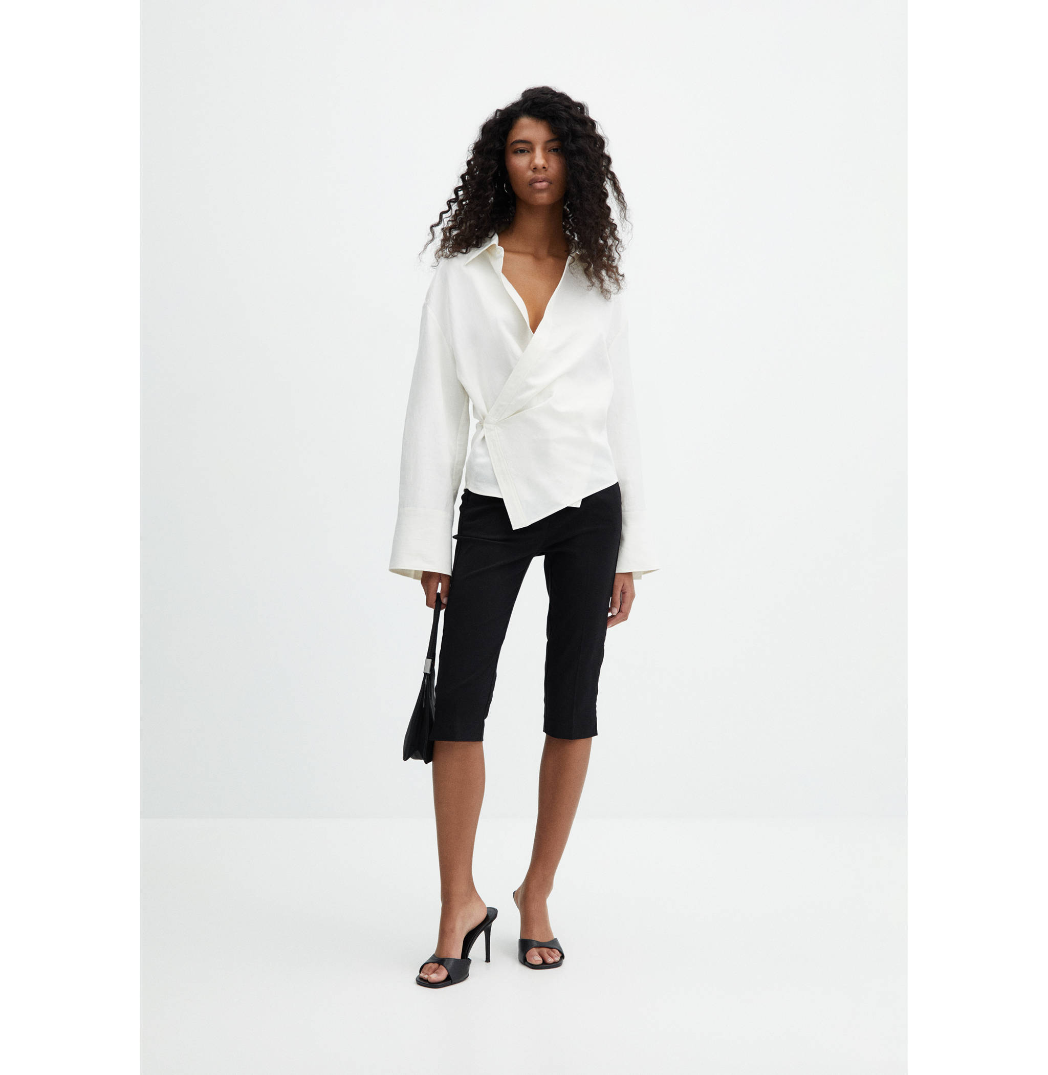 Wrap linen-blend shirt - General plane