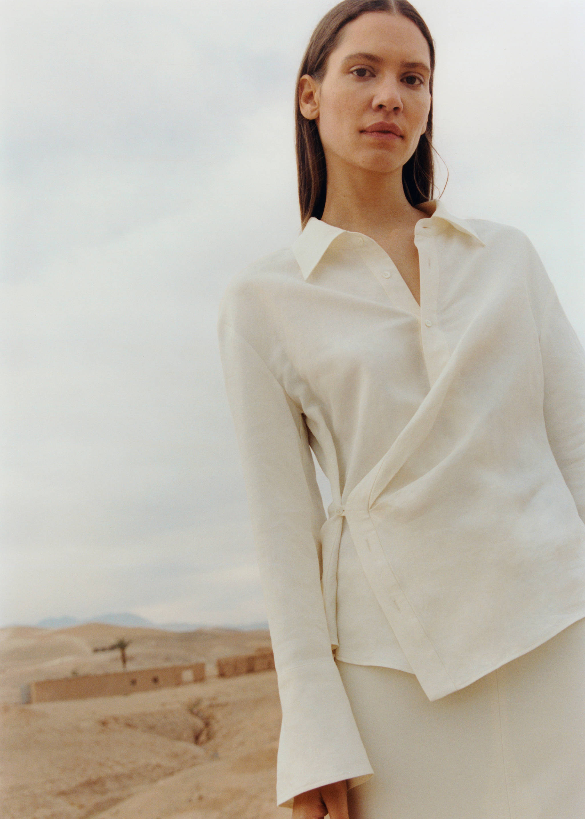 Wrap linen-blend shirt - Details of the article 6