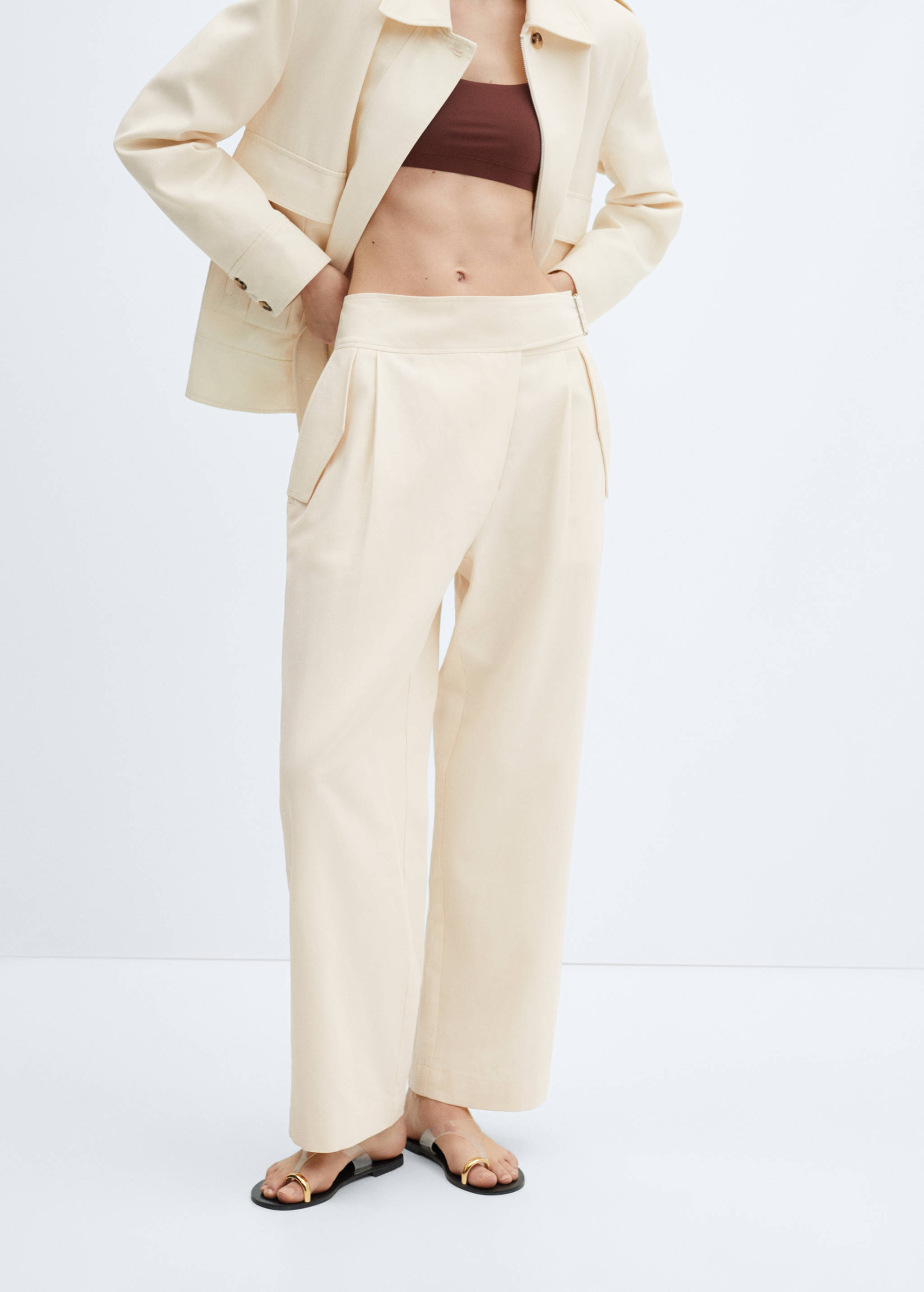 Crossed pleated trousers - Medium plane