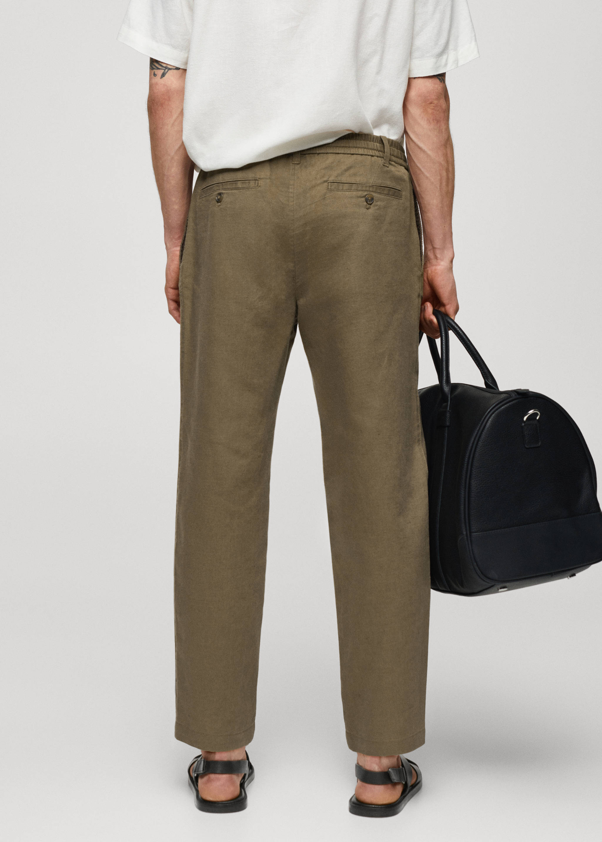 Pantalon slim fit lin cordon - Verso de l’article