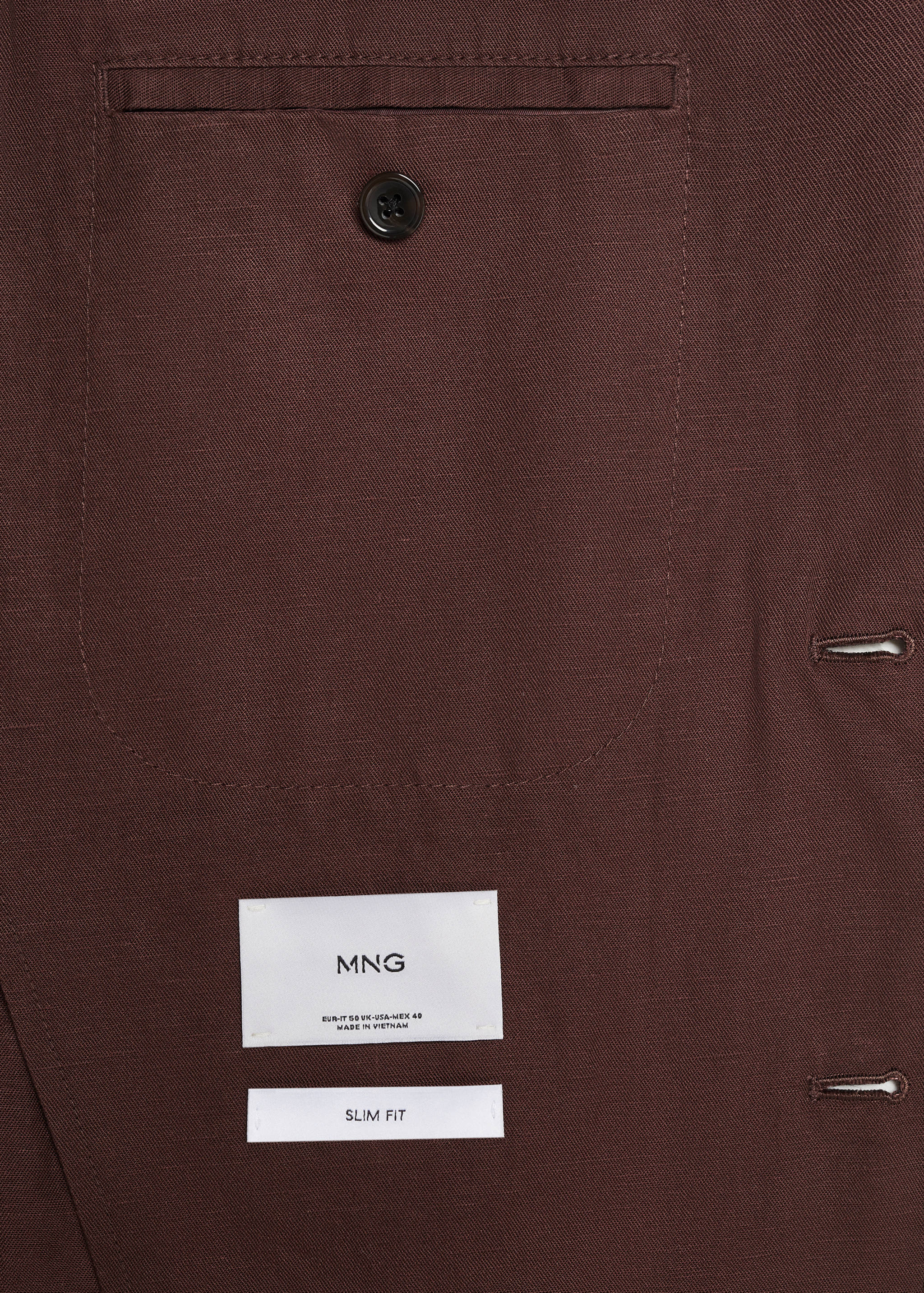 Slim fit linen suit blazer - Details of the article 8