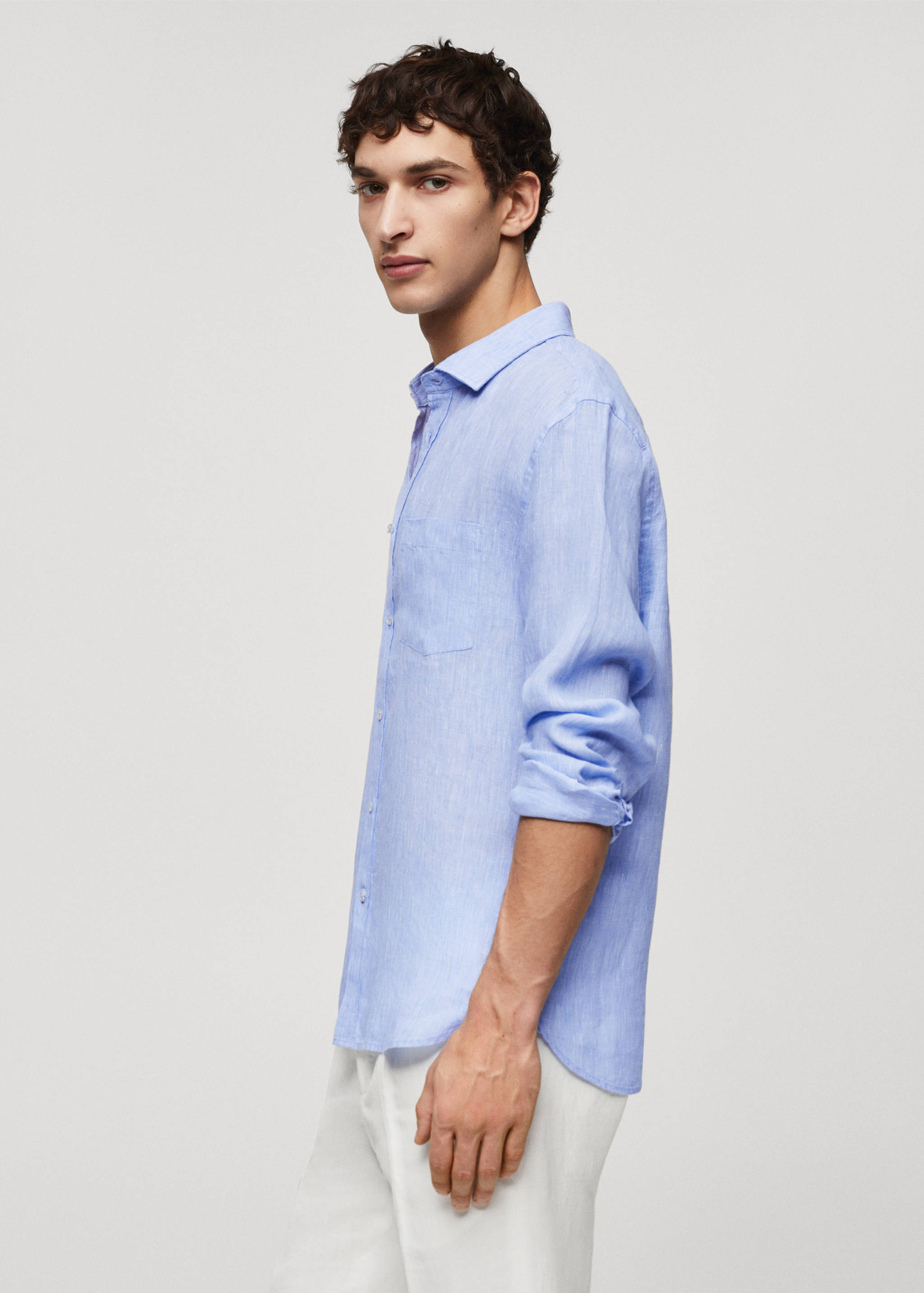 Camisa classic fit de 100% linho - Pormenor do artigo 2