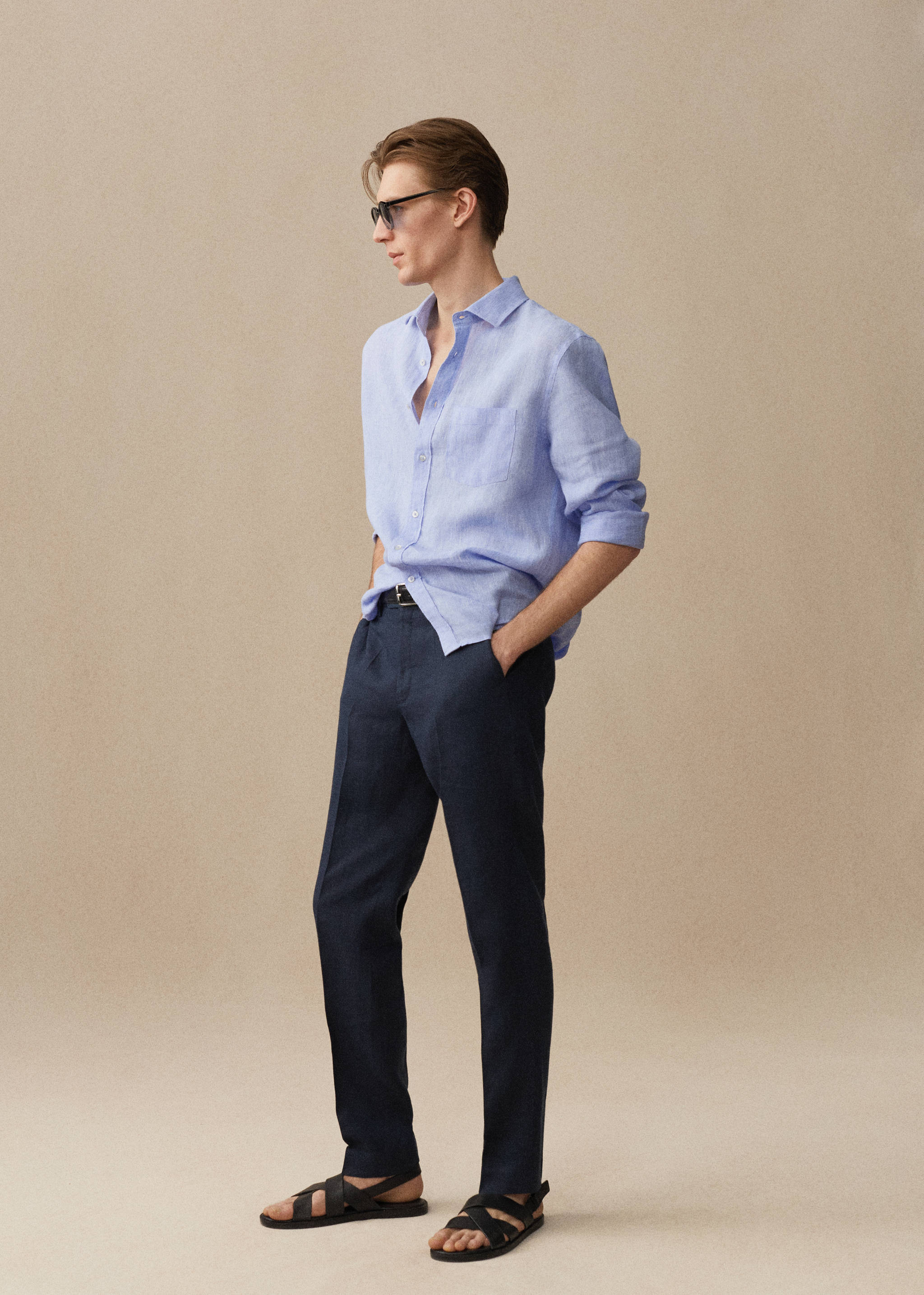 Skjorta 100% linne classic fit - Detaljer om artikeln 5