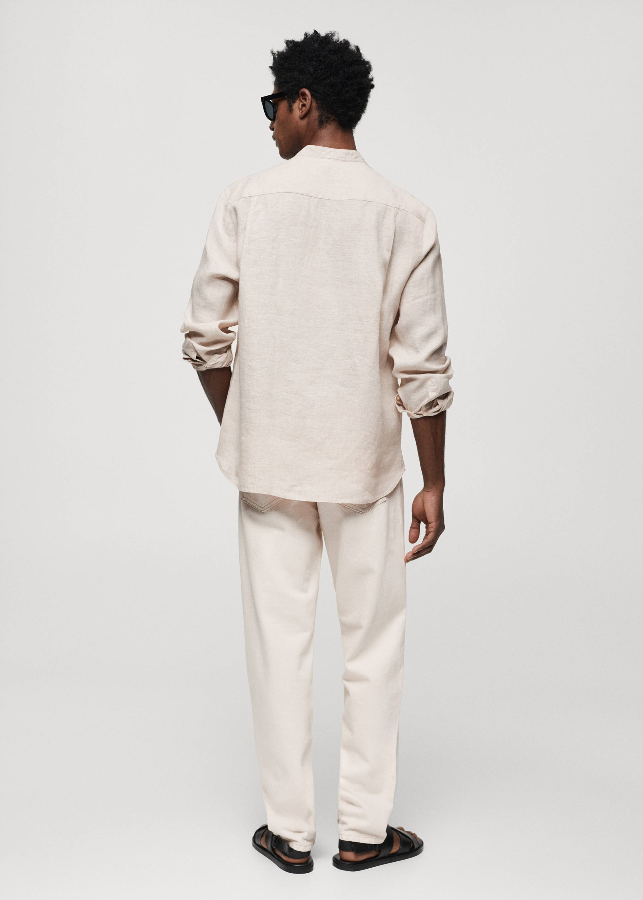 100% linen Mao collar shirt - Reverse of the article