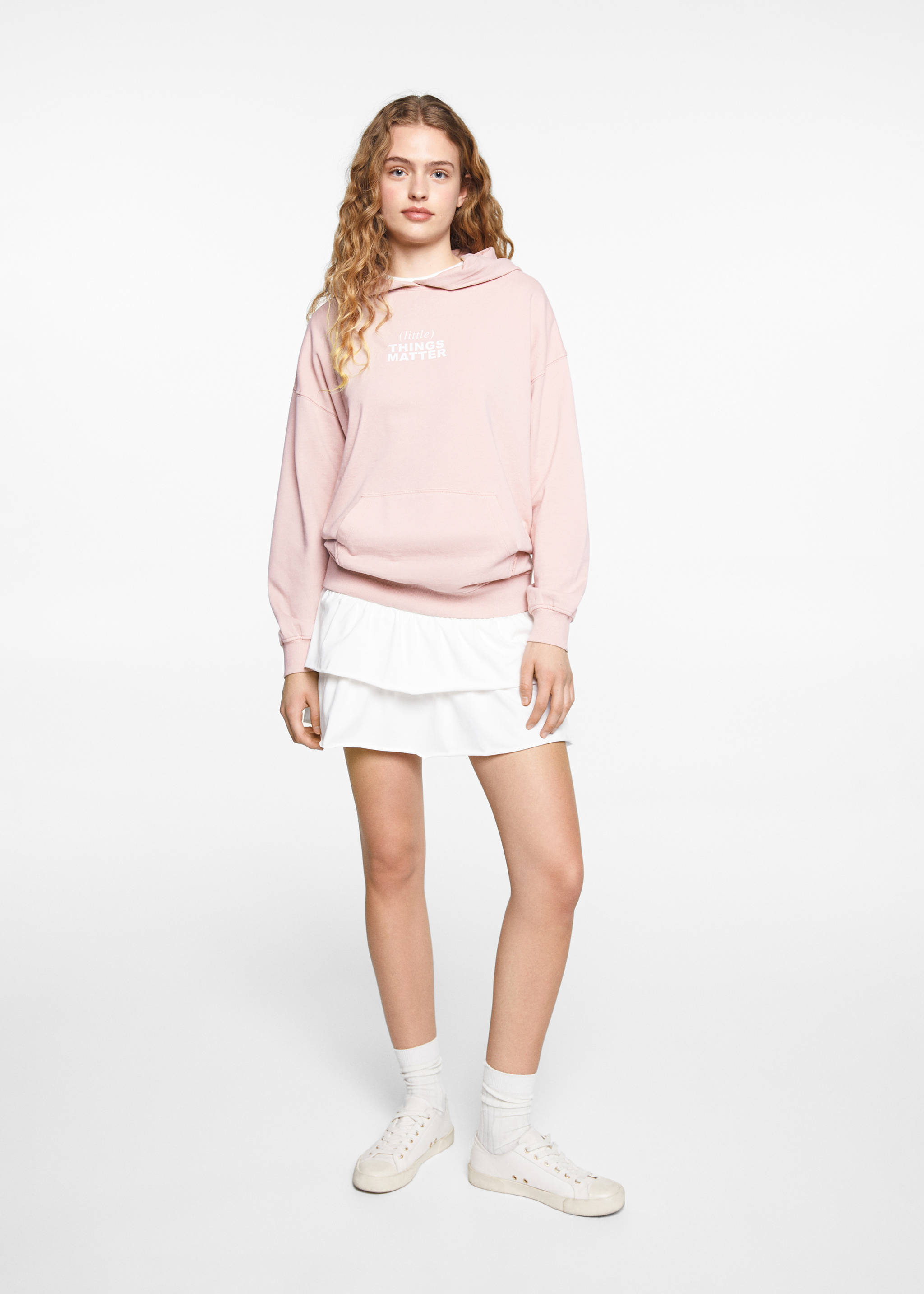 Sweat-shirt capuche message - Plan général