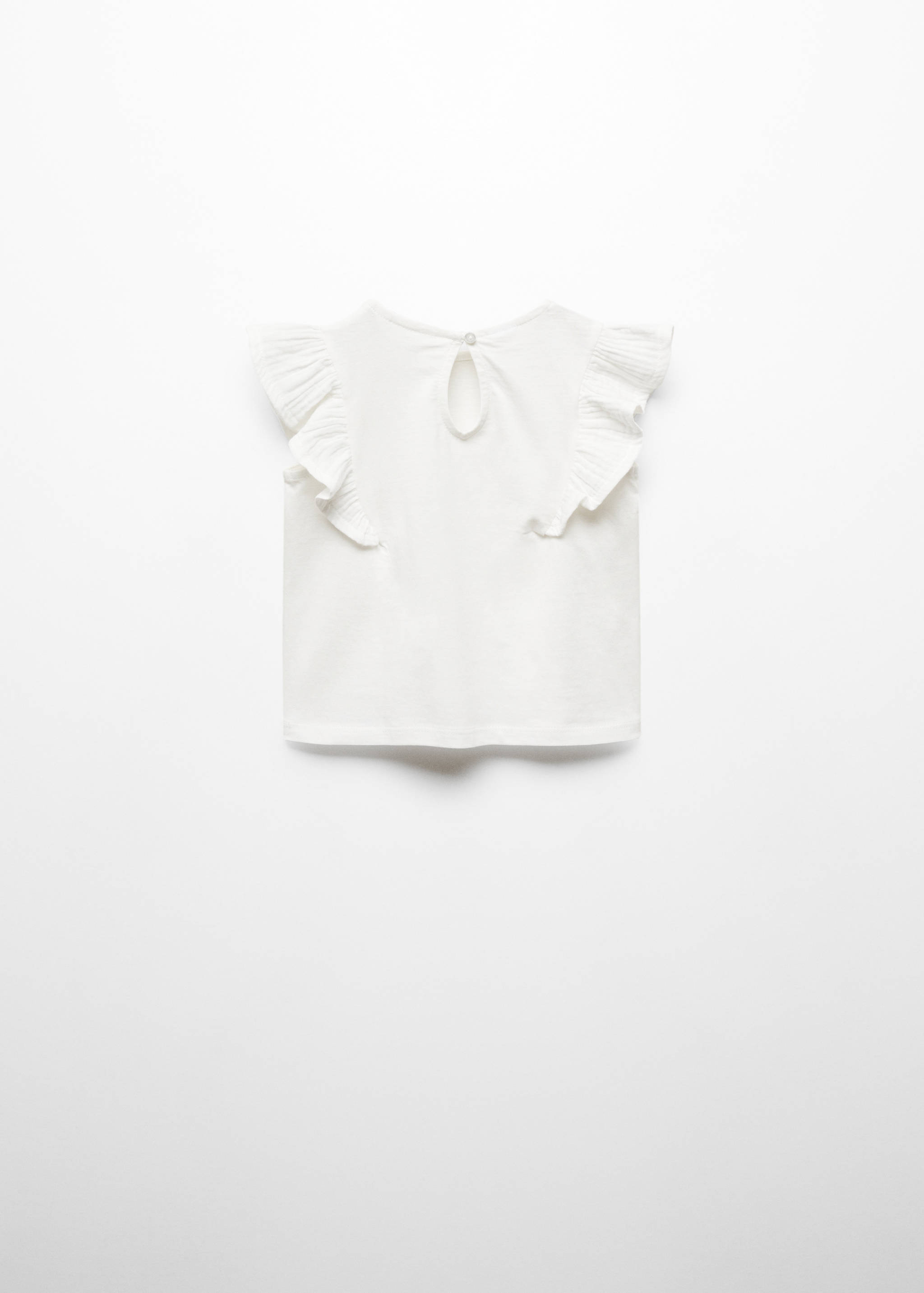 Kurzärmliges T-Shirt mit Rüschen - Rückseite des Artikels