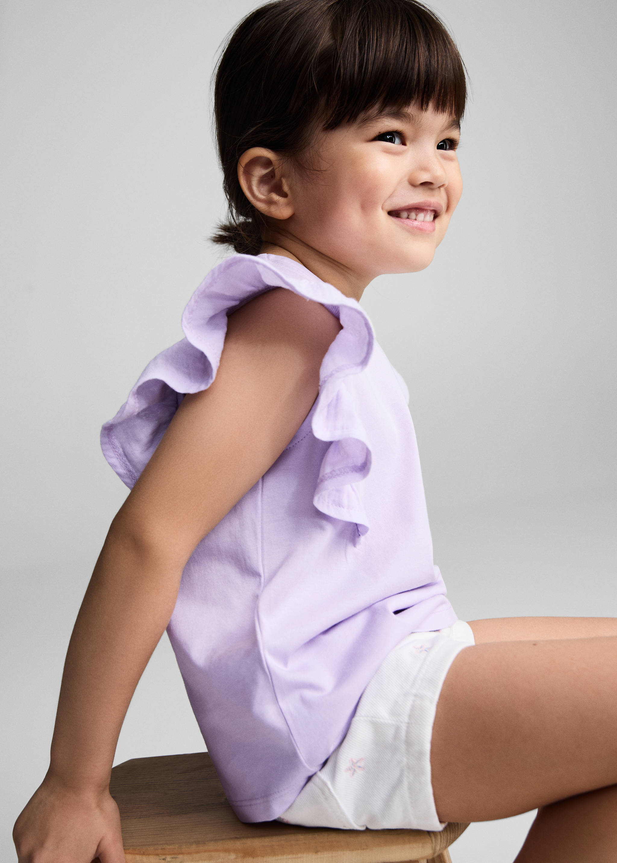 Short-sleeved ruffle t-shirt - Medium plane