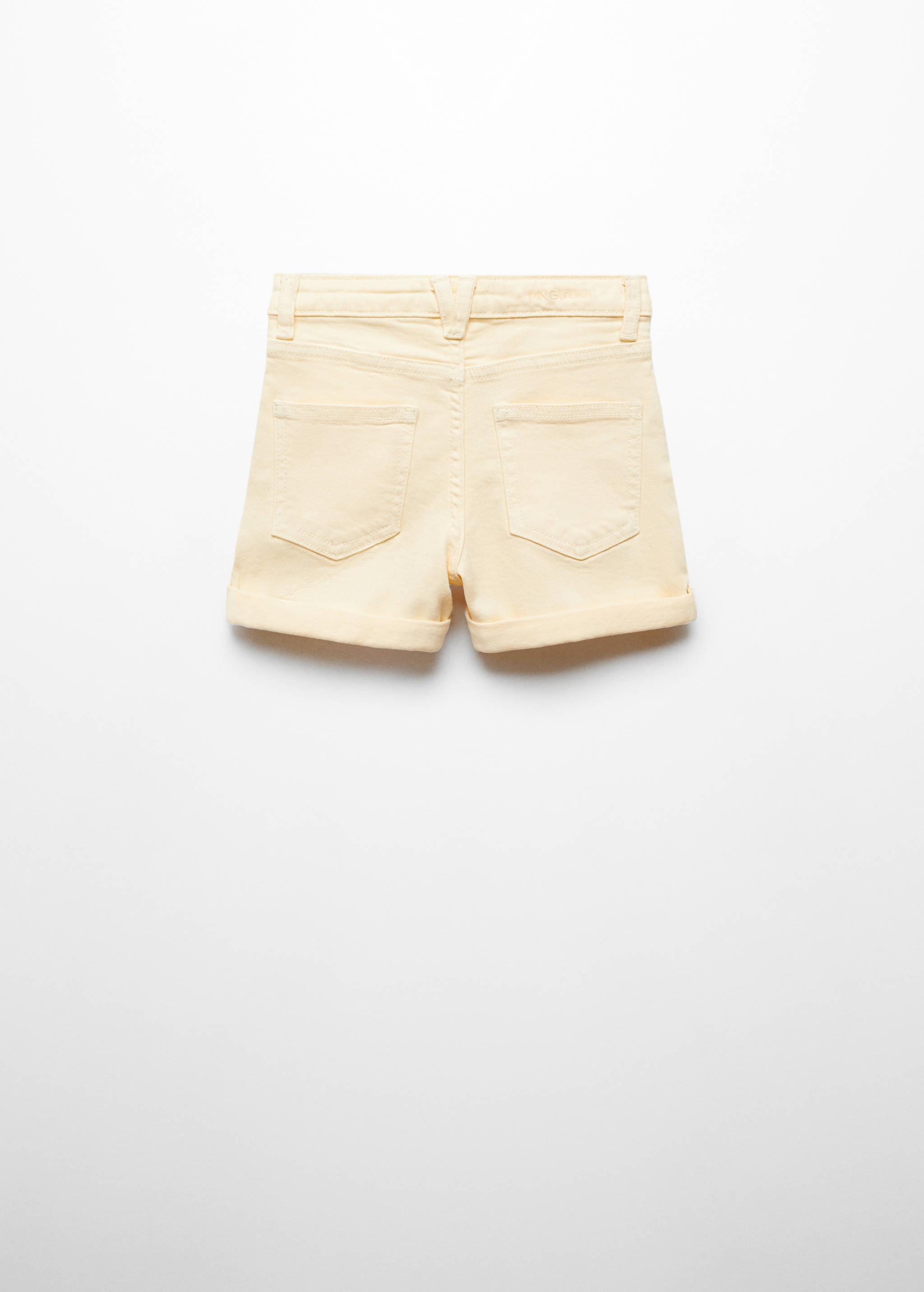 Rolled-up hem denim shorts - Reverse of the article