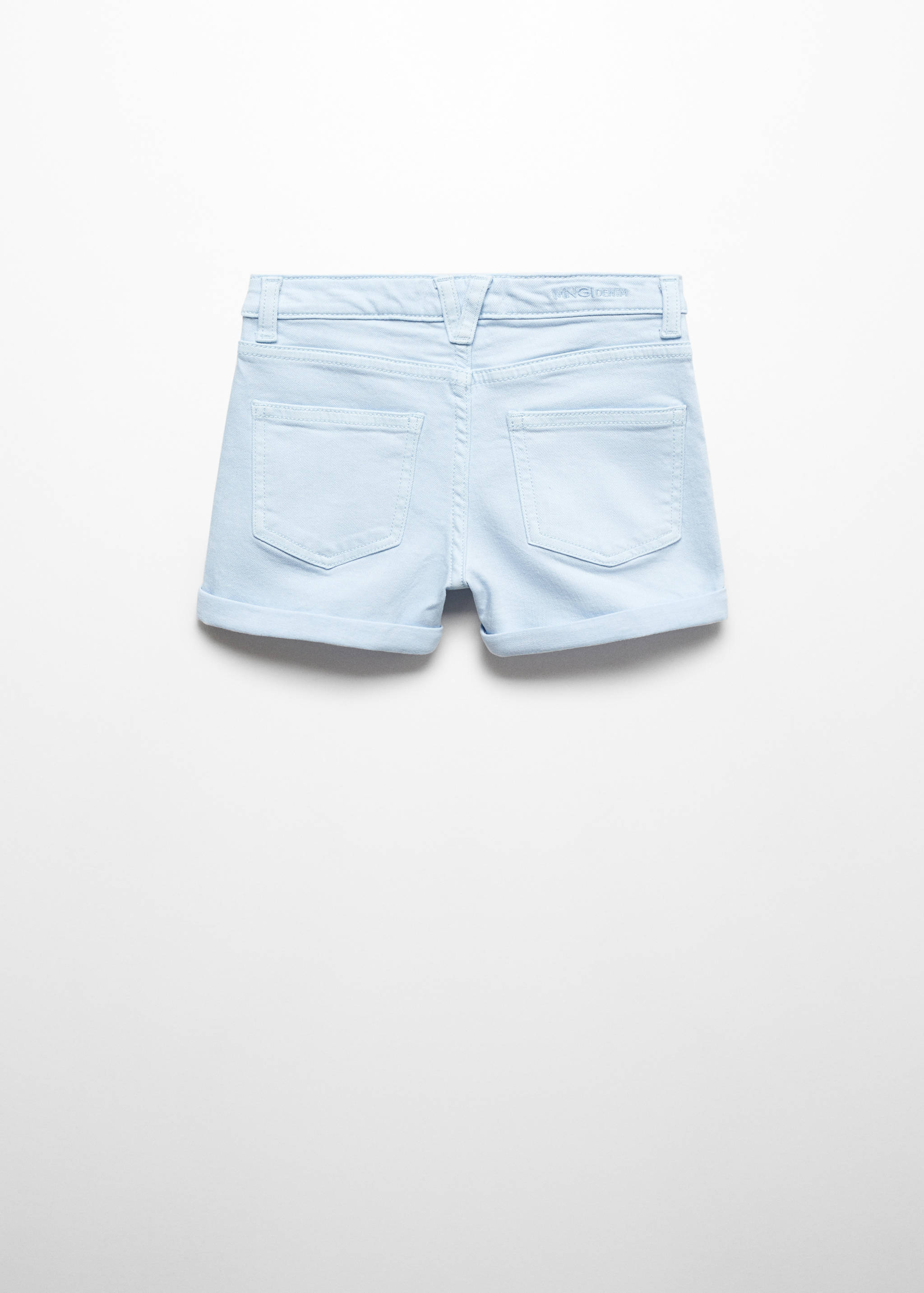 Rolled-up hem denim shorts - Reverse of the article