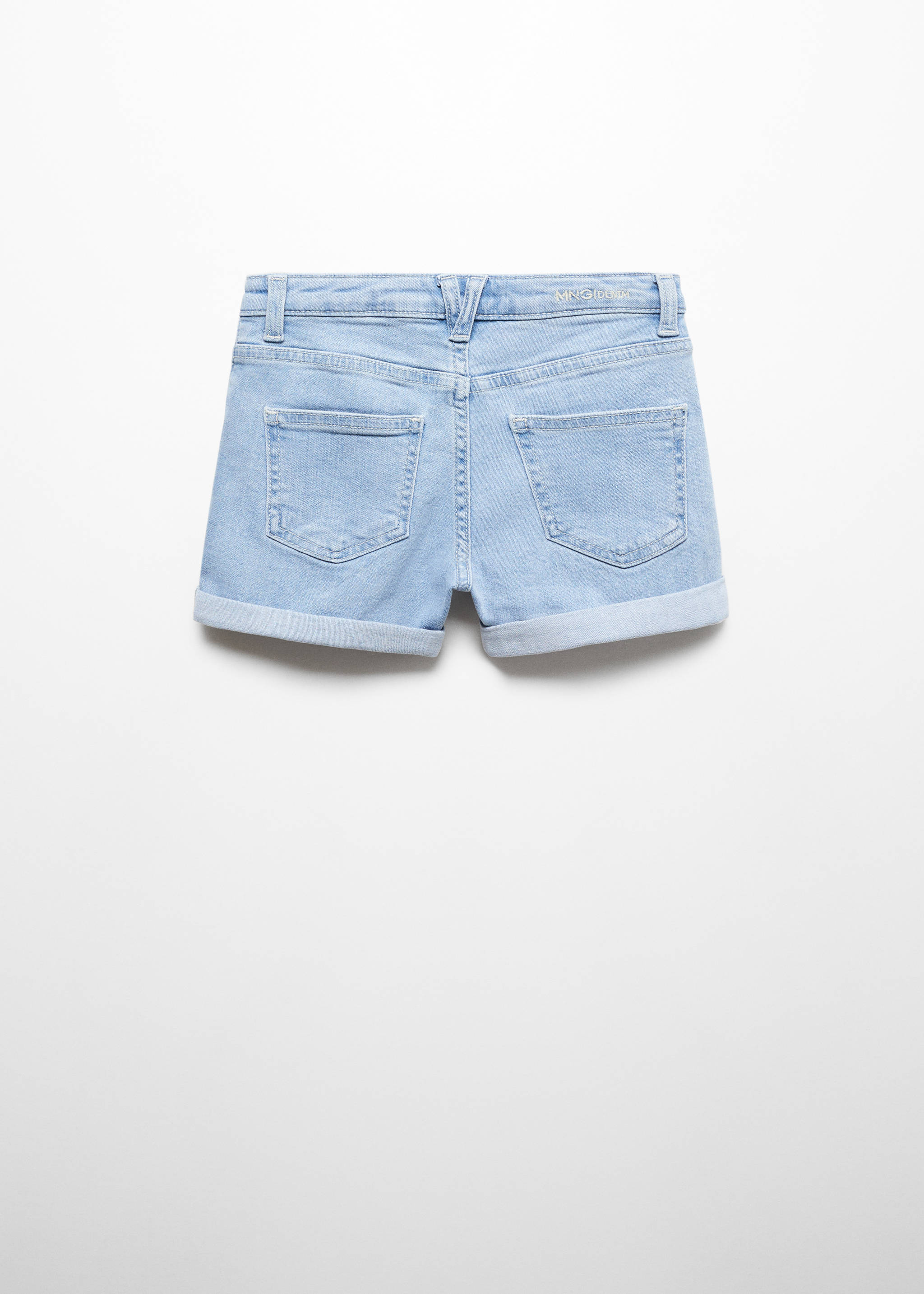 Rolled-up hem denim shorts - Reverse of the article