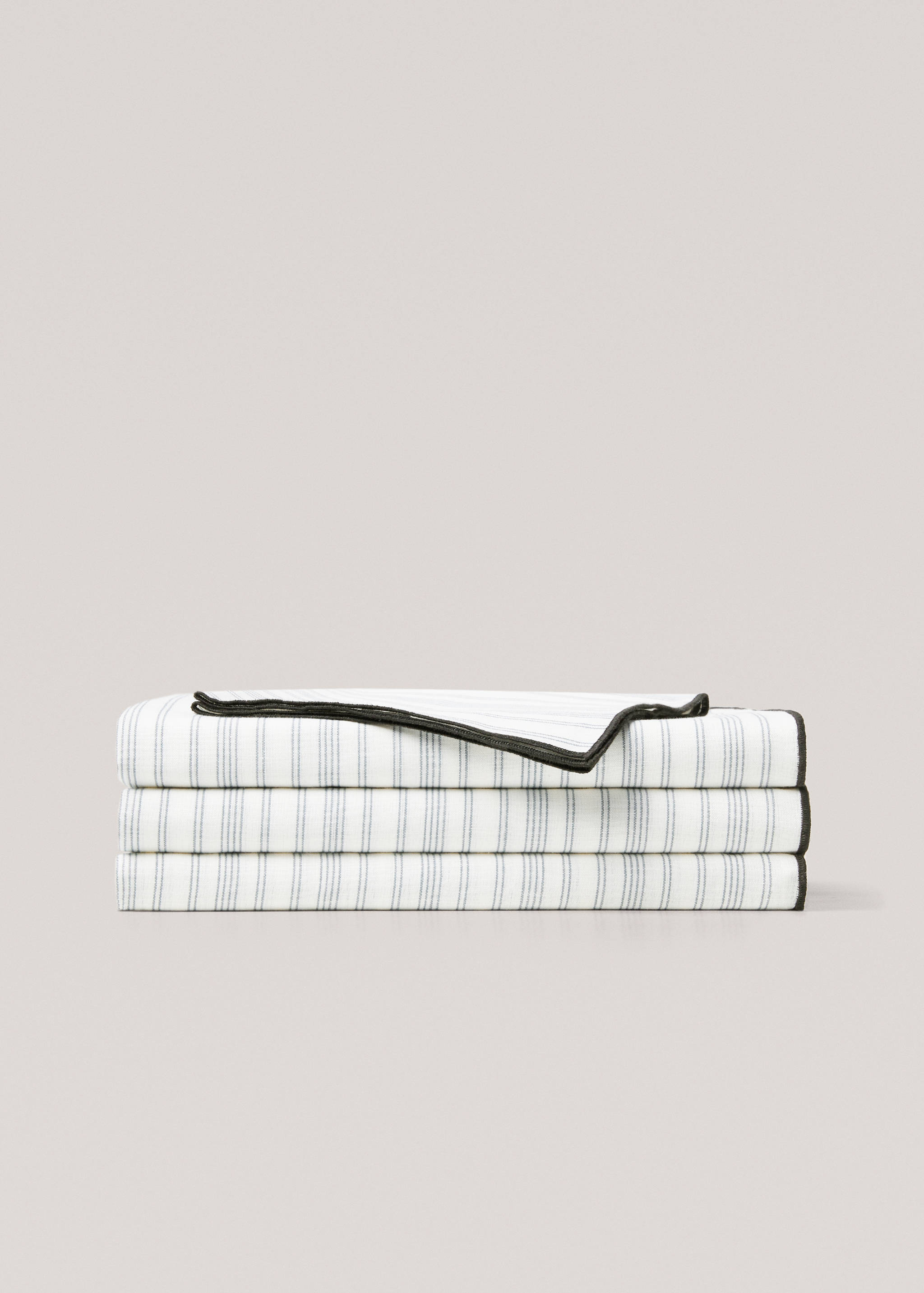 Mantel lino algodón rayas ribete 170x250cm - Artículo sin modelo