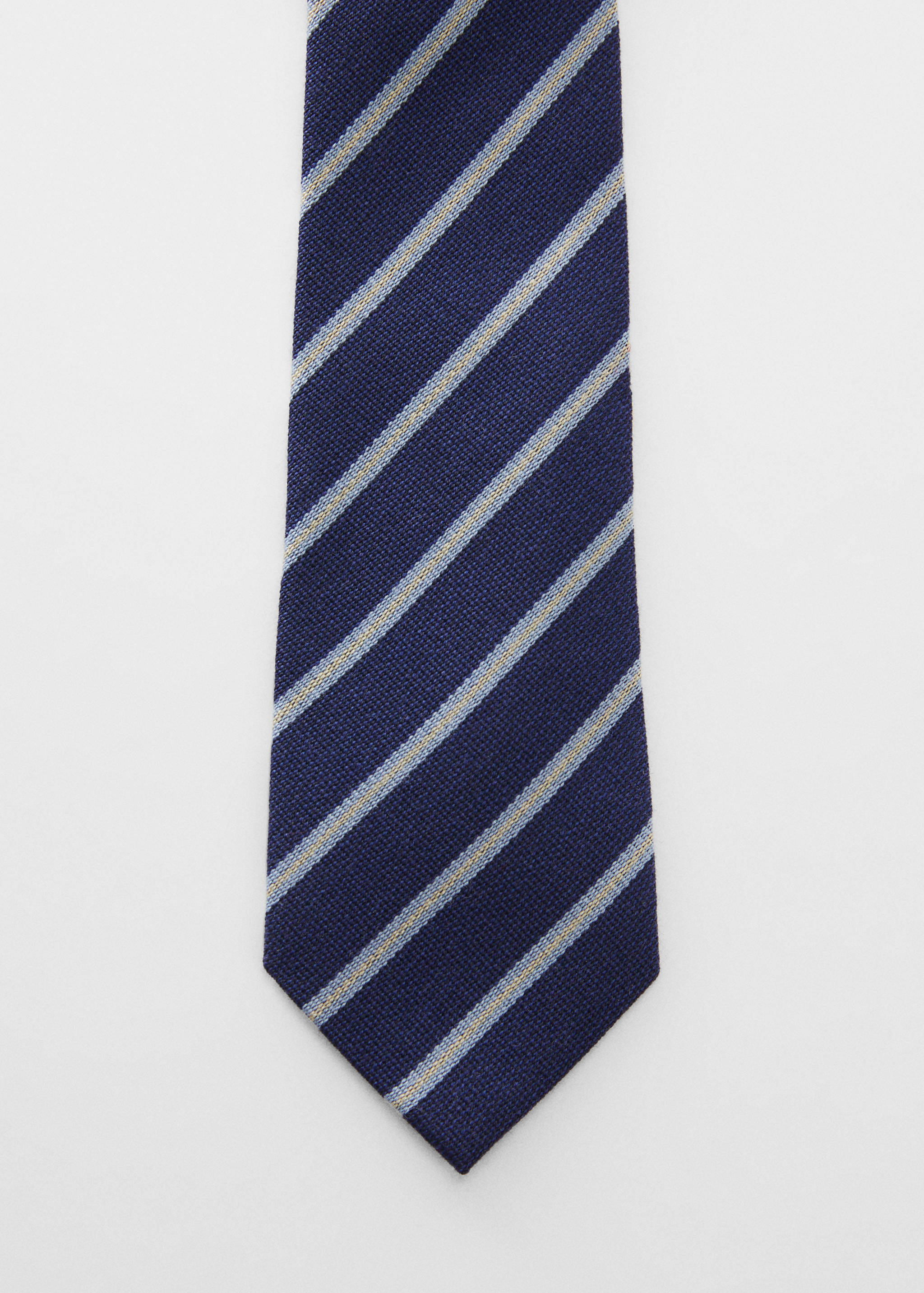 Striped wool-blend tie - null