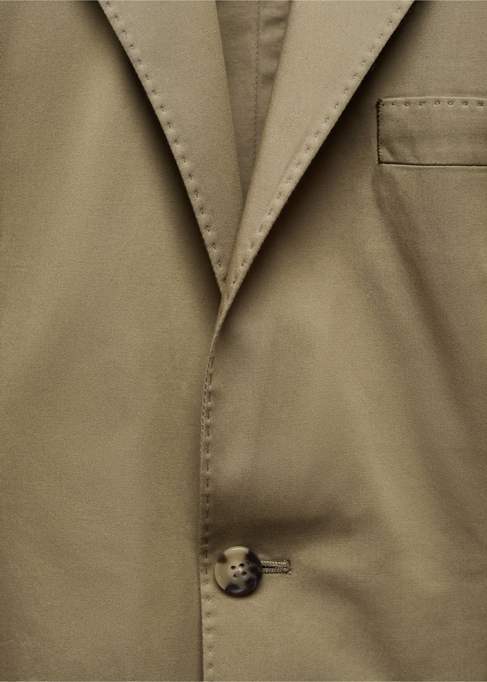 Americana slim fit algodón - Detalle del artículo 8, Khaki. Ref: 67036314-00.