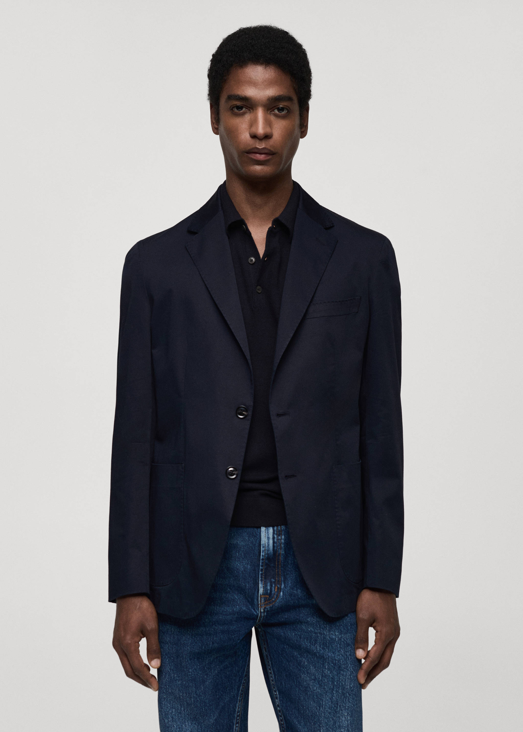 Americana slim fit algodón - Plano medio