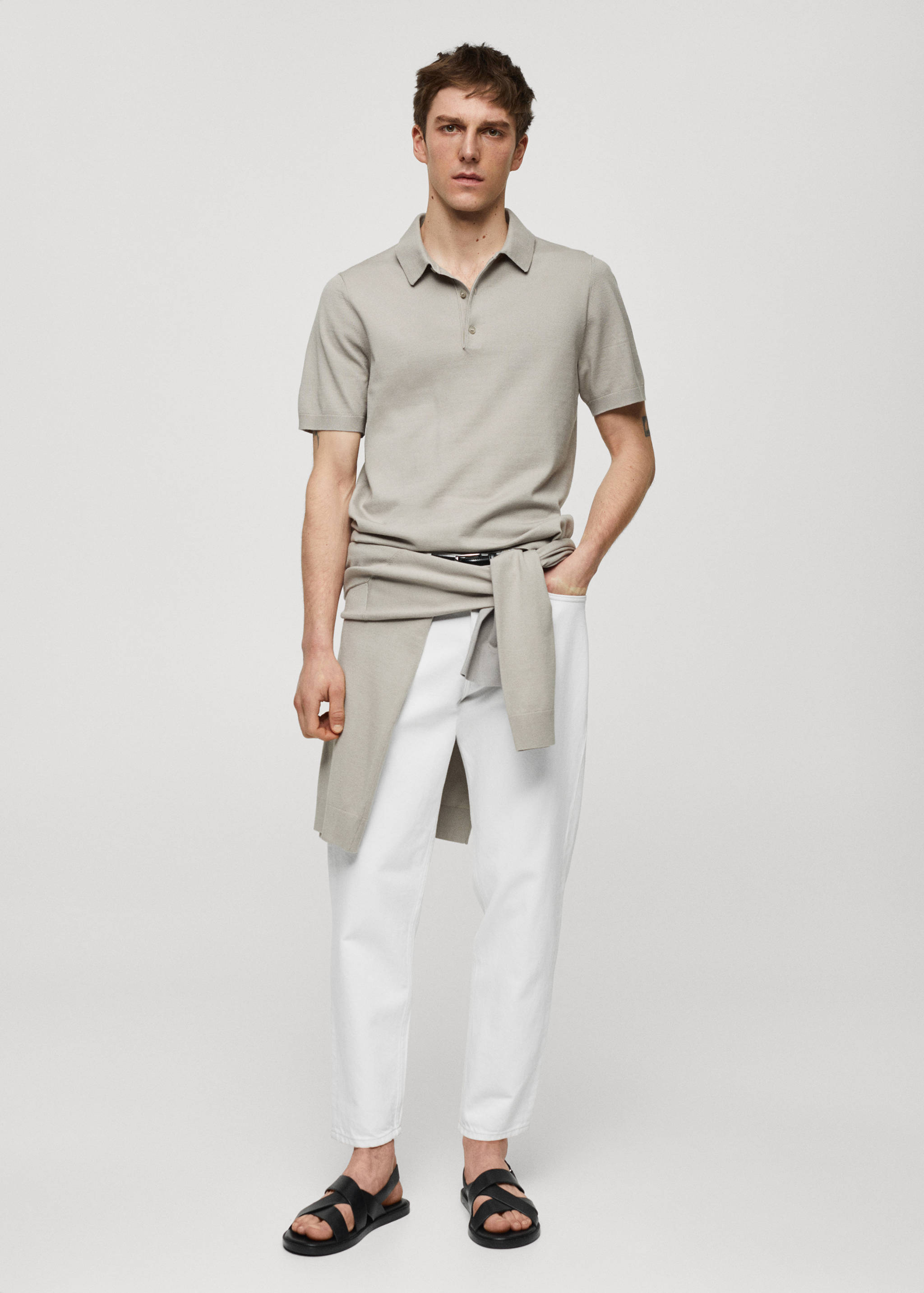 Fine-knit polo shirt - General plane