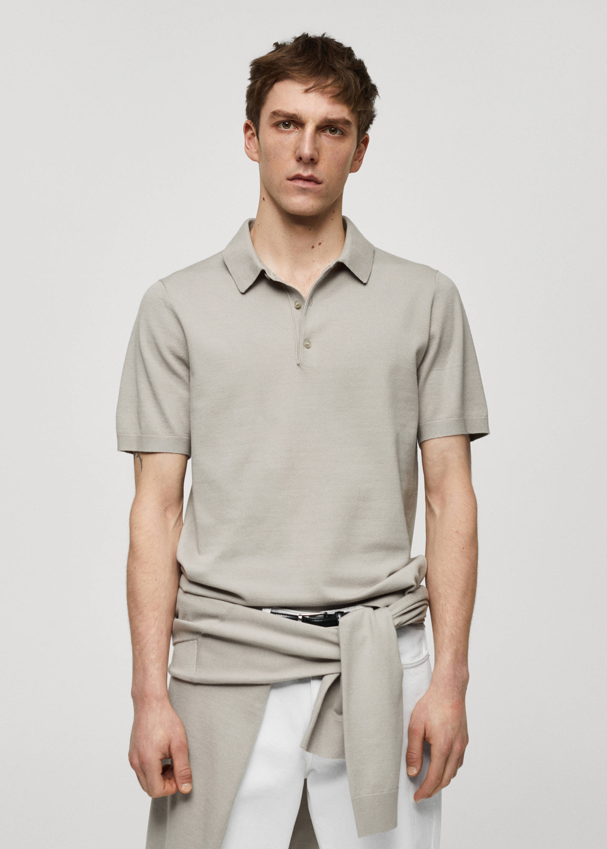 Fine-knit polo shirt - Medium plane
