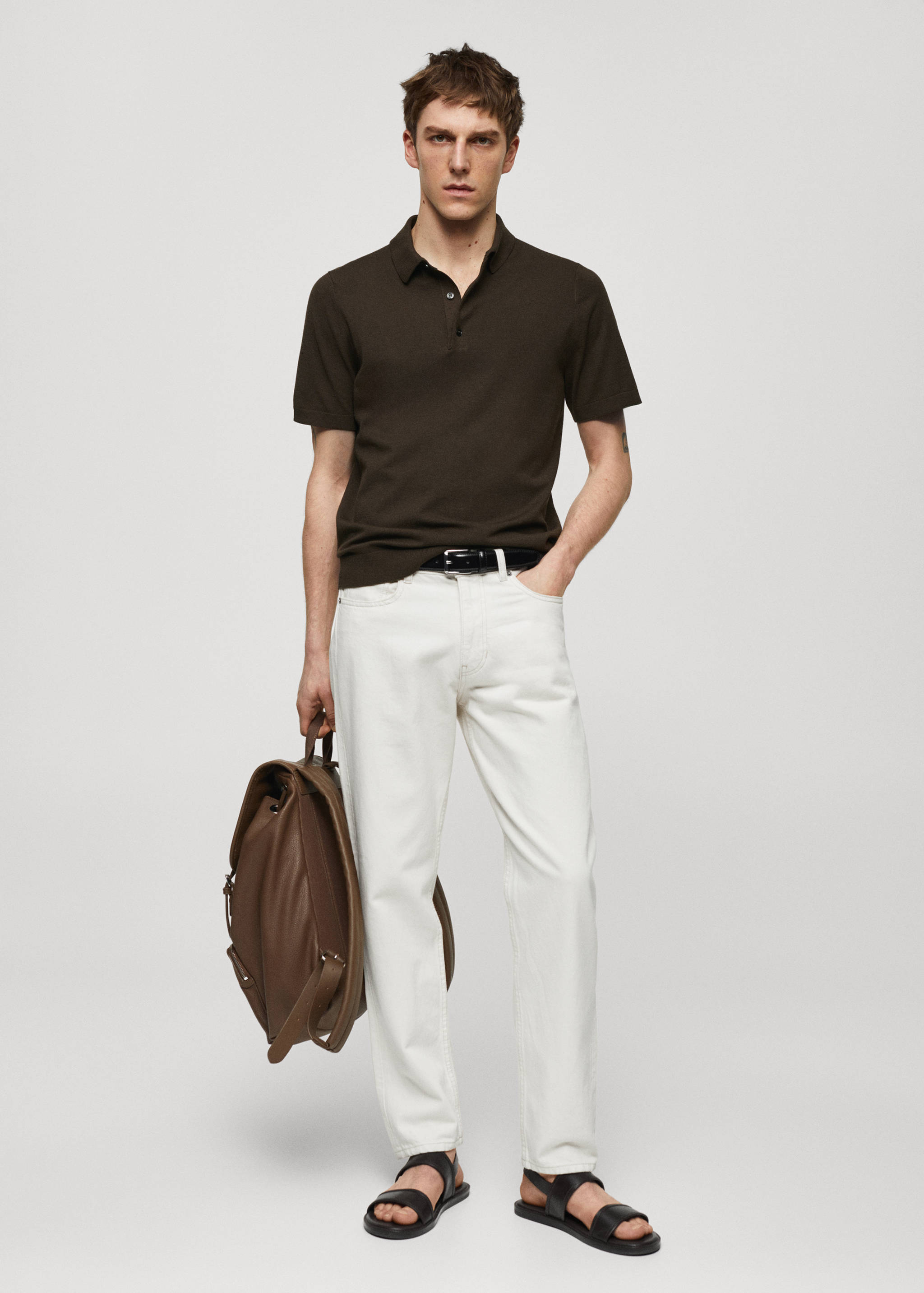 Fine-knit polo shirt - General plane