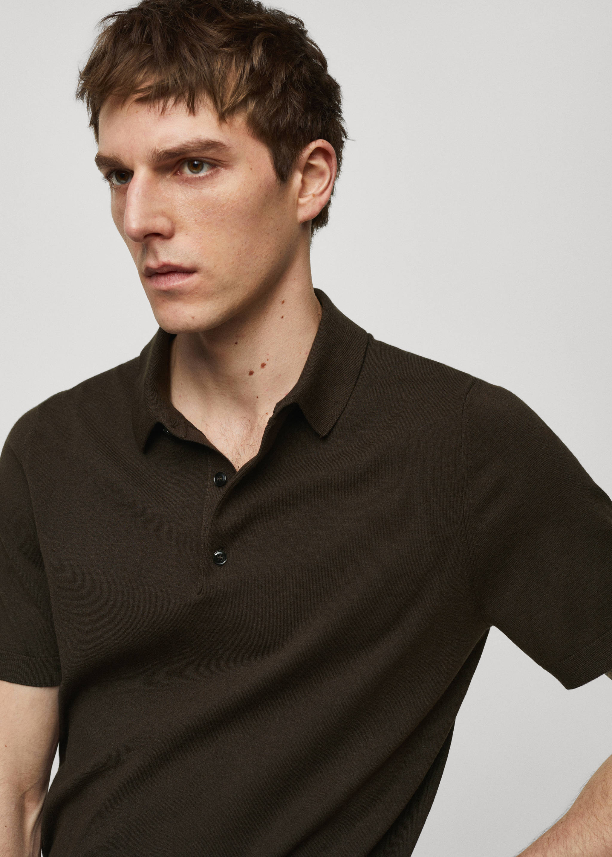 Fine-knit polo shirt - Details of the article 1