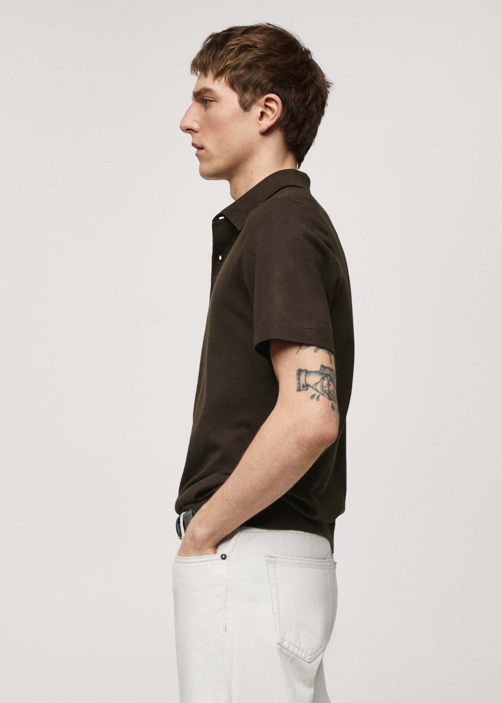 Fine-knit polo shirt - Details of the article 2